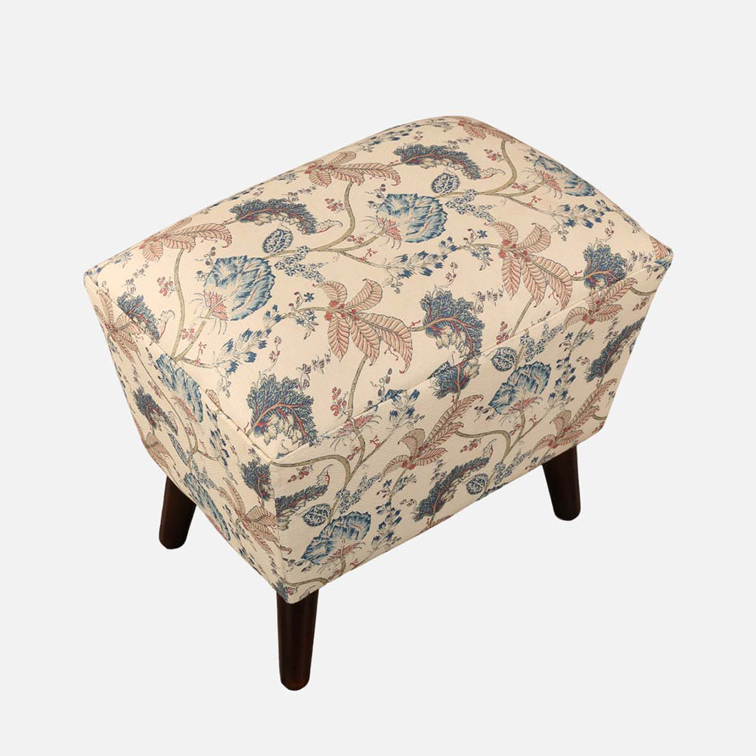 Azalea Fabric Ottomans in Peach Printed Colour