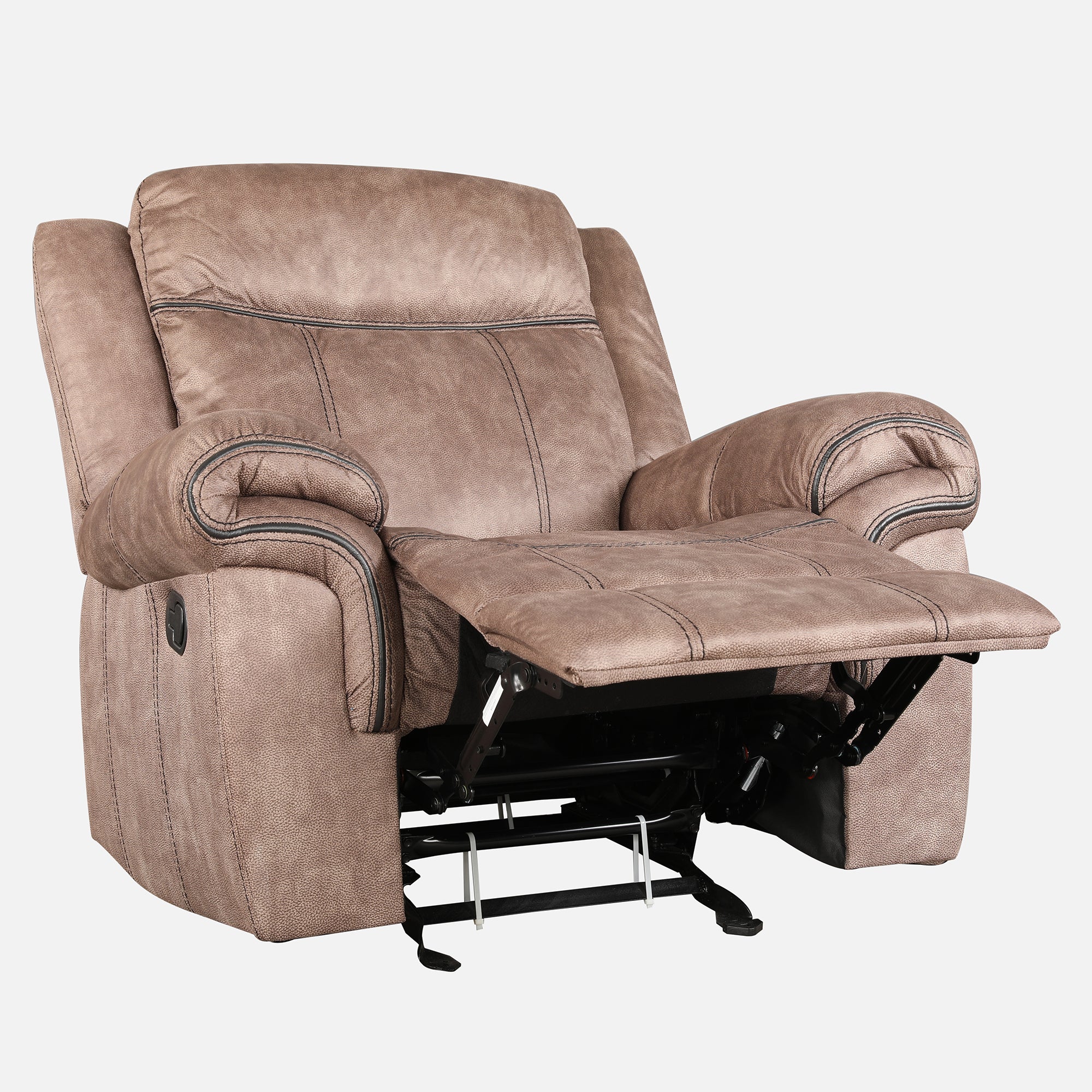 Enfield Fabric 1 Seater Rocker Recliner in Brown Colour