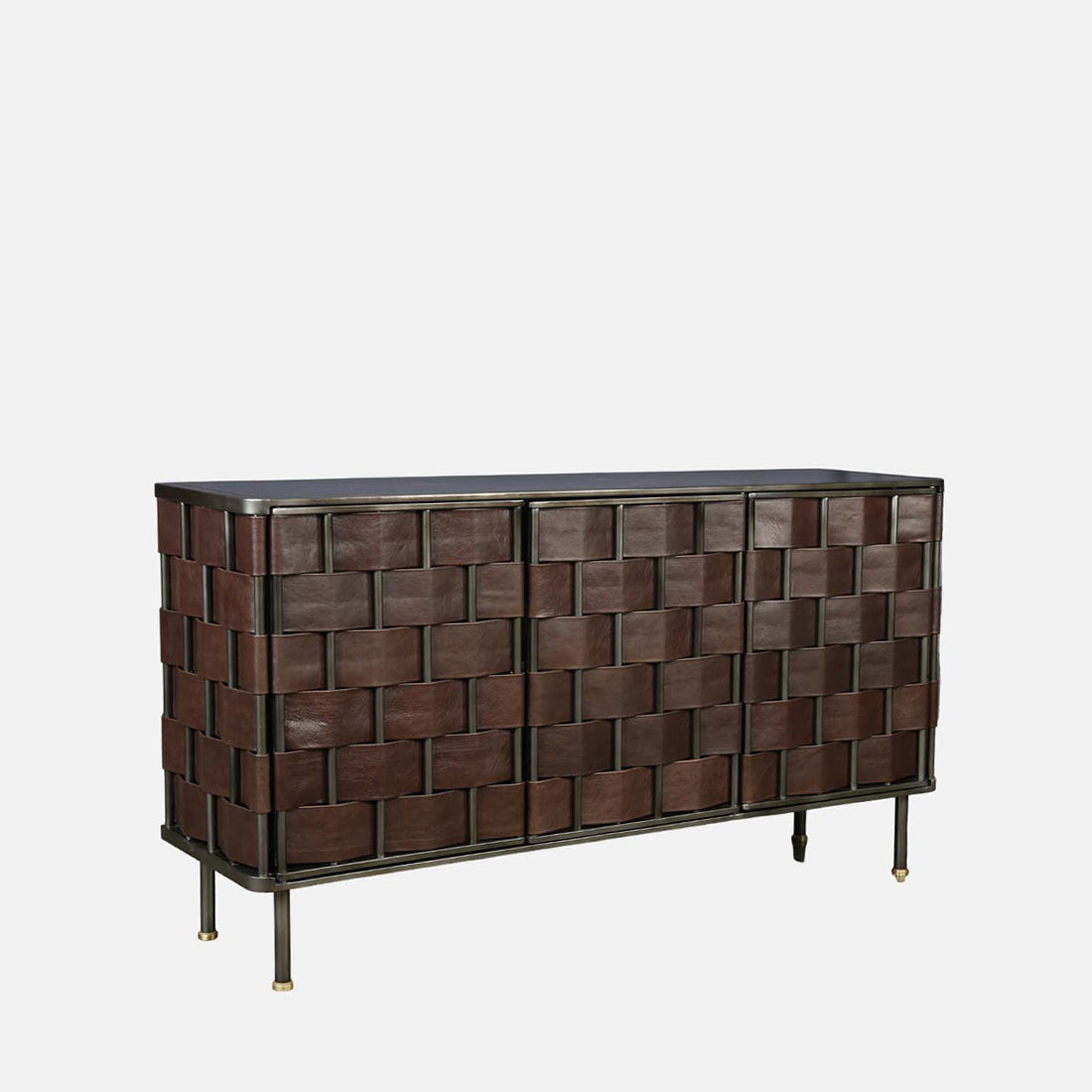 Theodore Metal Sideboard in Walnut Colour