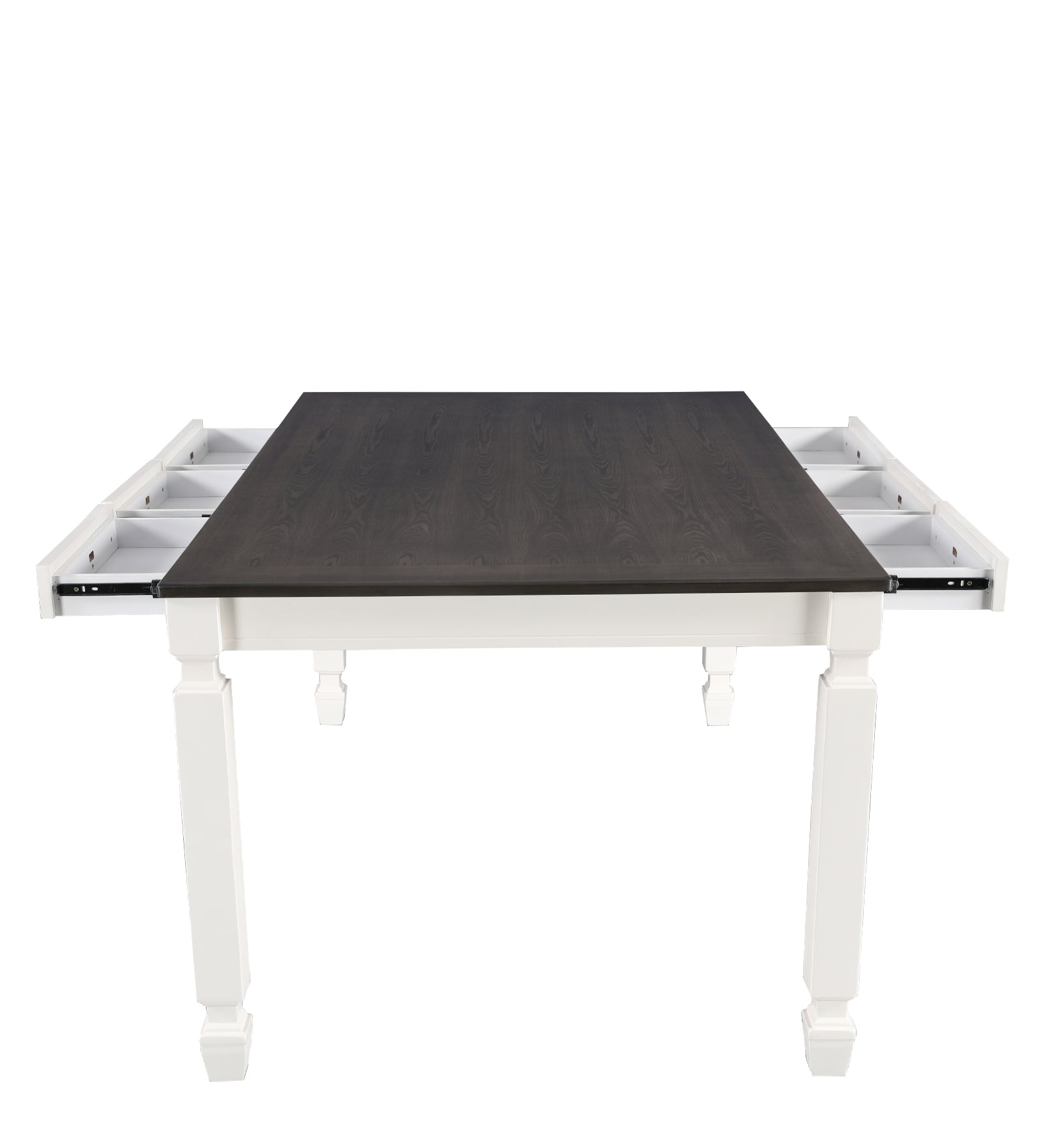 Wisp Rubber Wood Six Seater Dining Table in Antique White Colour