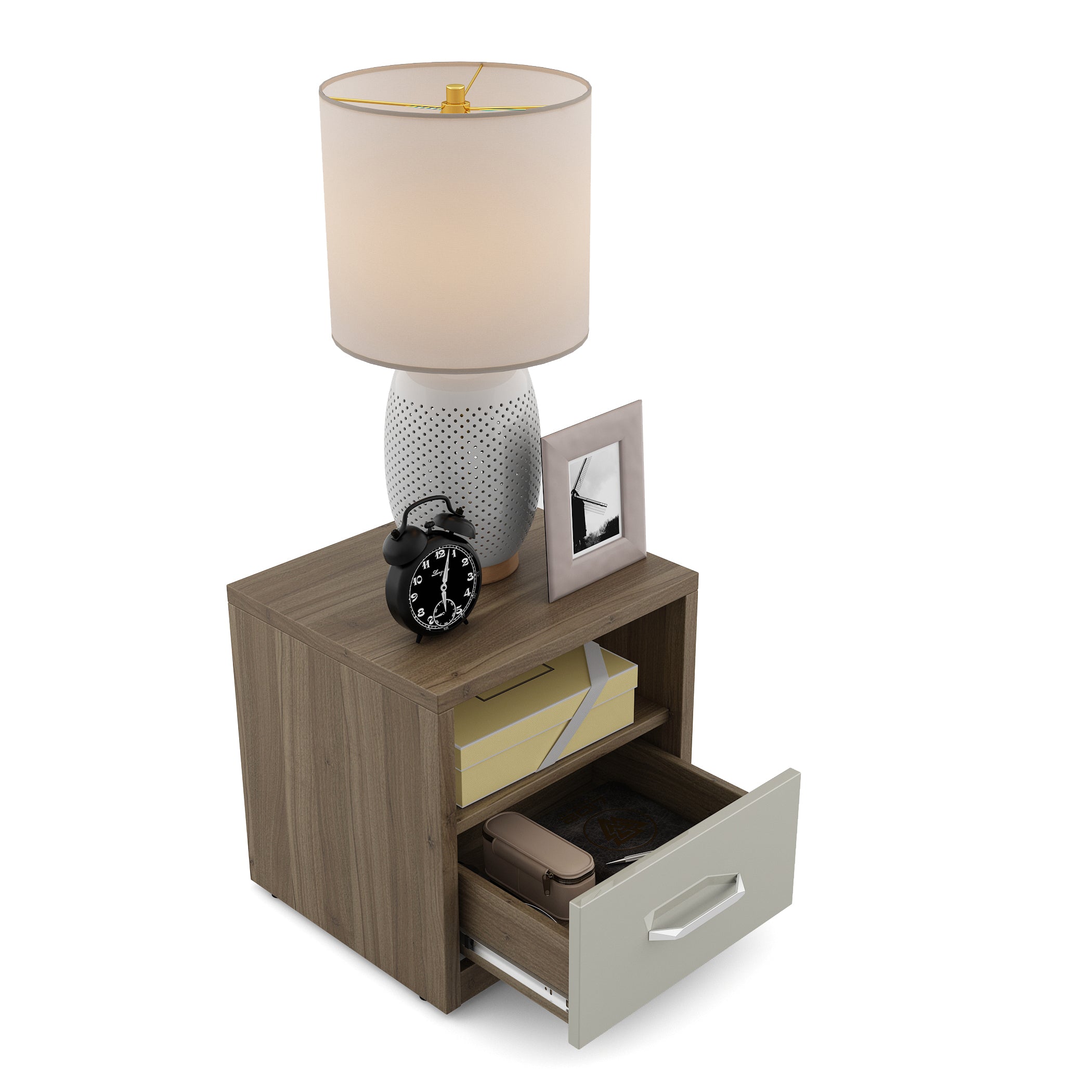 Cascade  Night Stand in Lyon walnut Colour