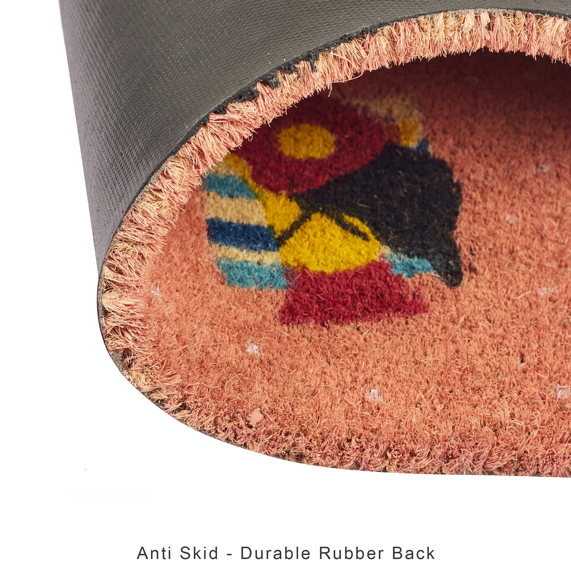 Good Life Is  Vitamin Sea Printed Coir Doormat 40x60 CM in Coral Colour