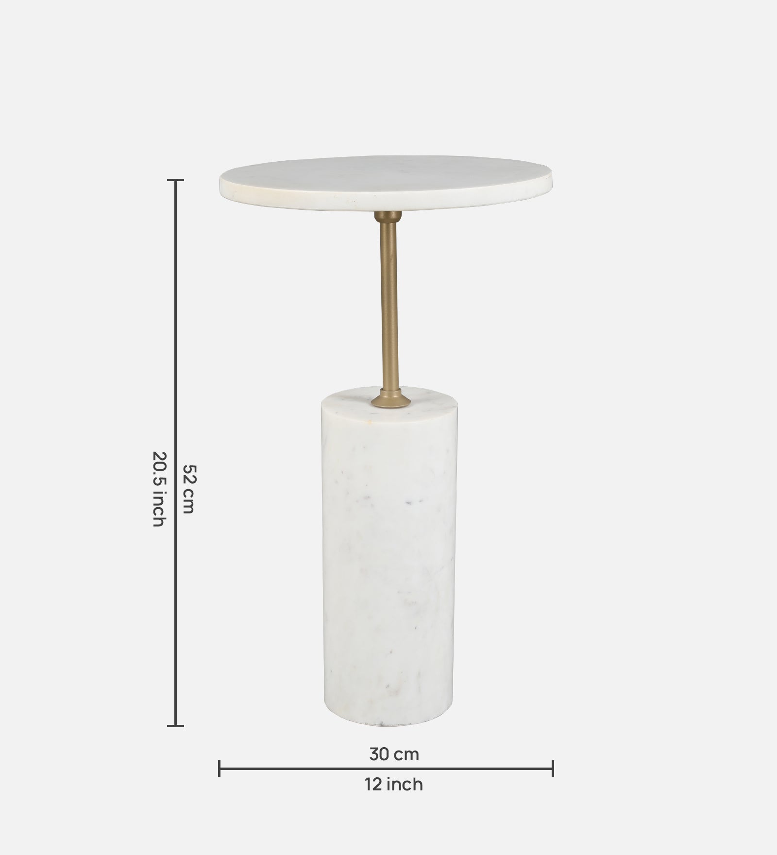 Mateo Marble Top Side Table in White Colour