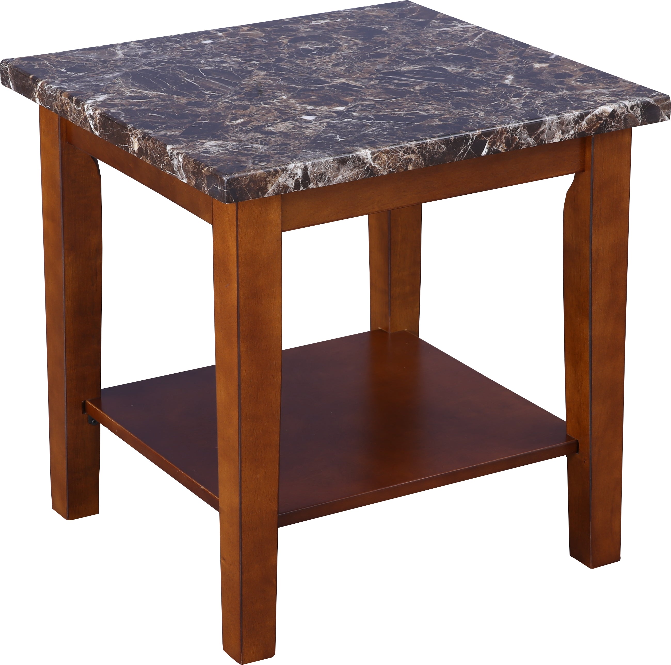 Eden Marble Finish Top Side Table in Brown Colour