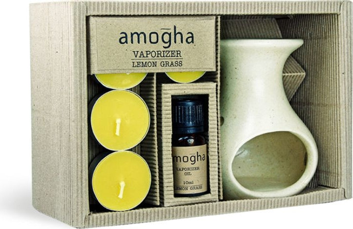 Amogha Ceramic Vapouriser Set in Lemongrass Colour