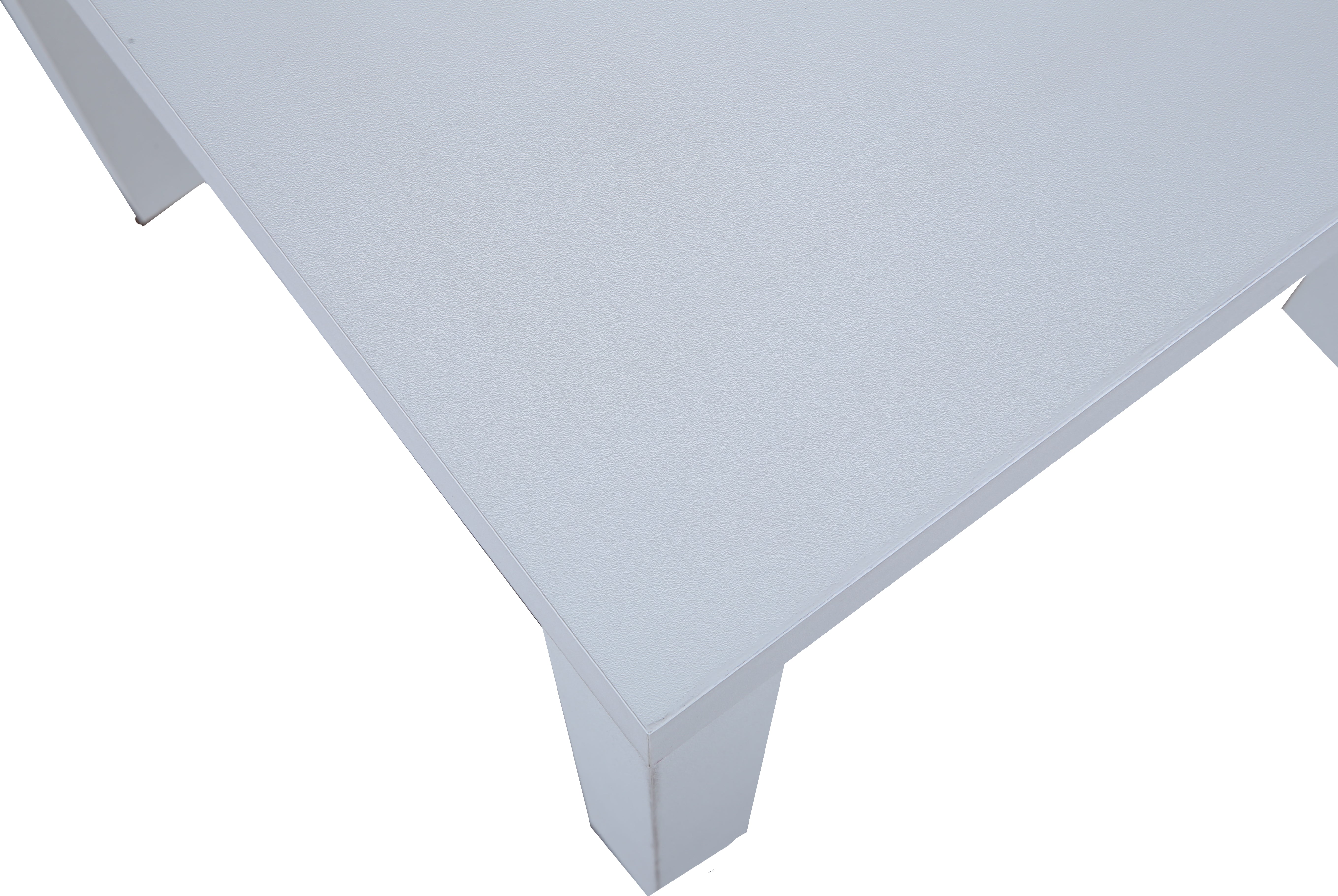 Larix Engineered Wood Side Table in White Colour