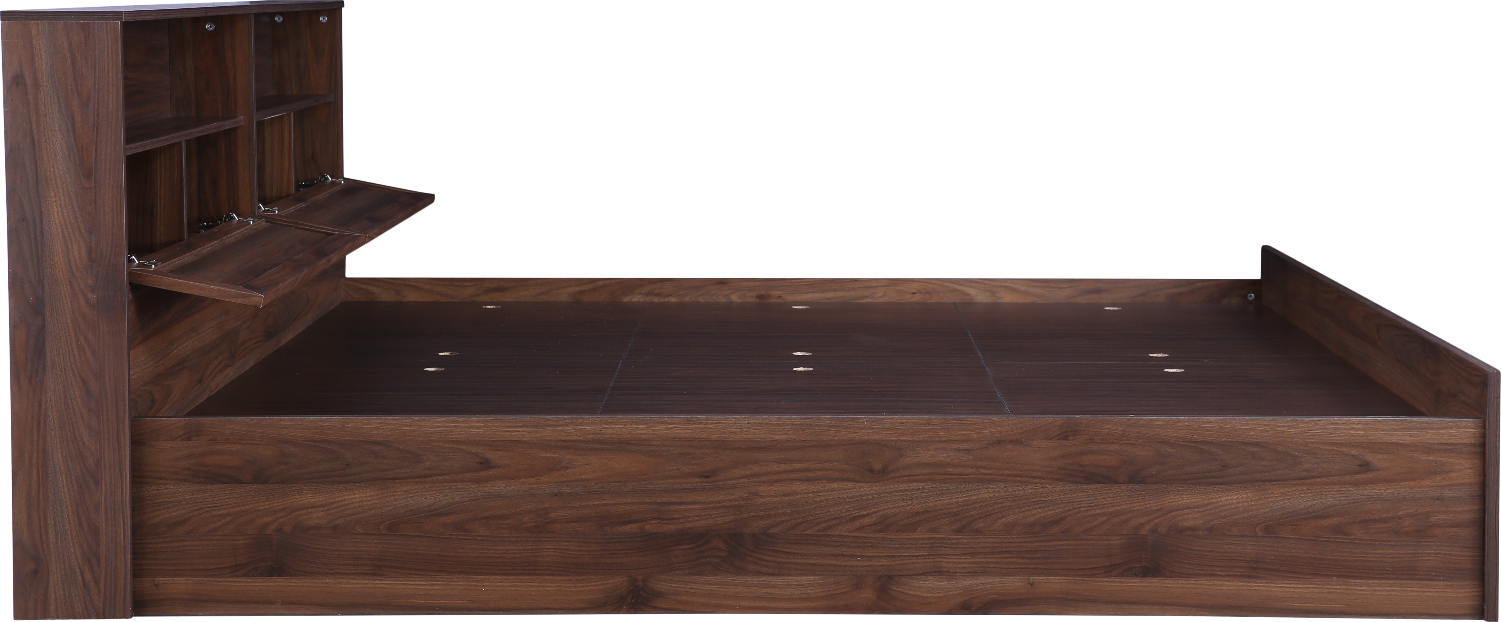 Alyssa Queen bed with Box storage in Wenge Colour