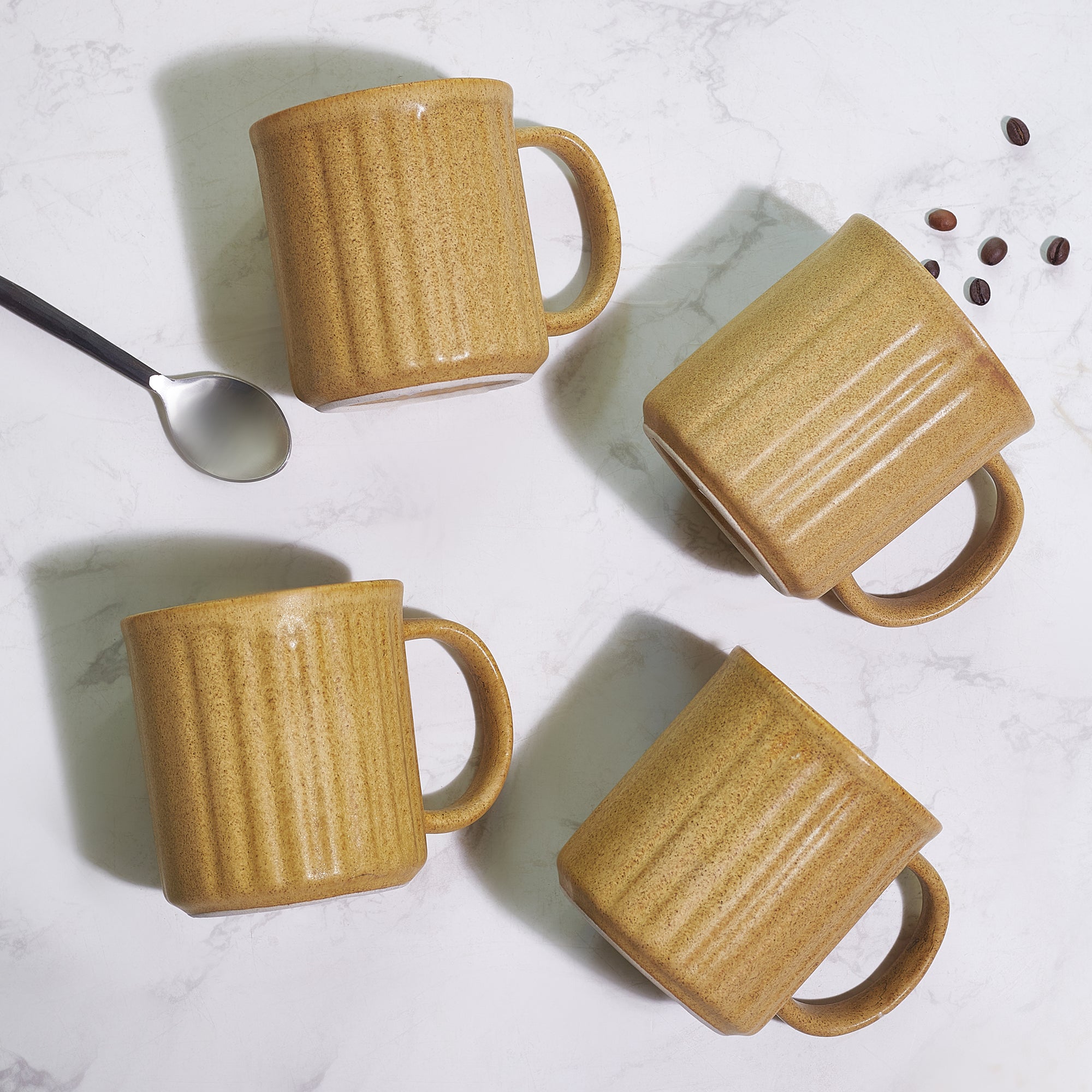 Living Essence WabiSabi Beige Mug Set of 4Pcs