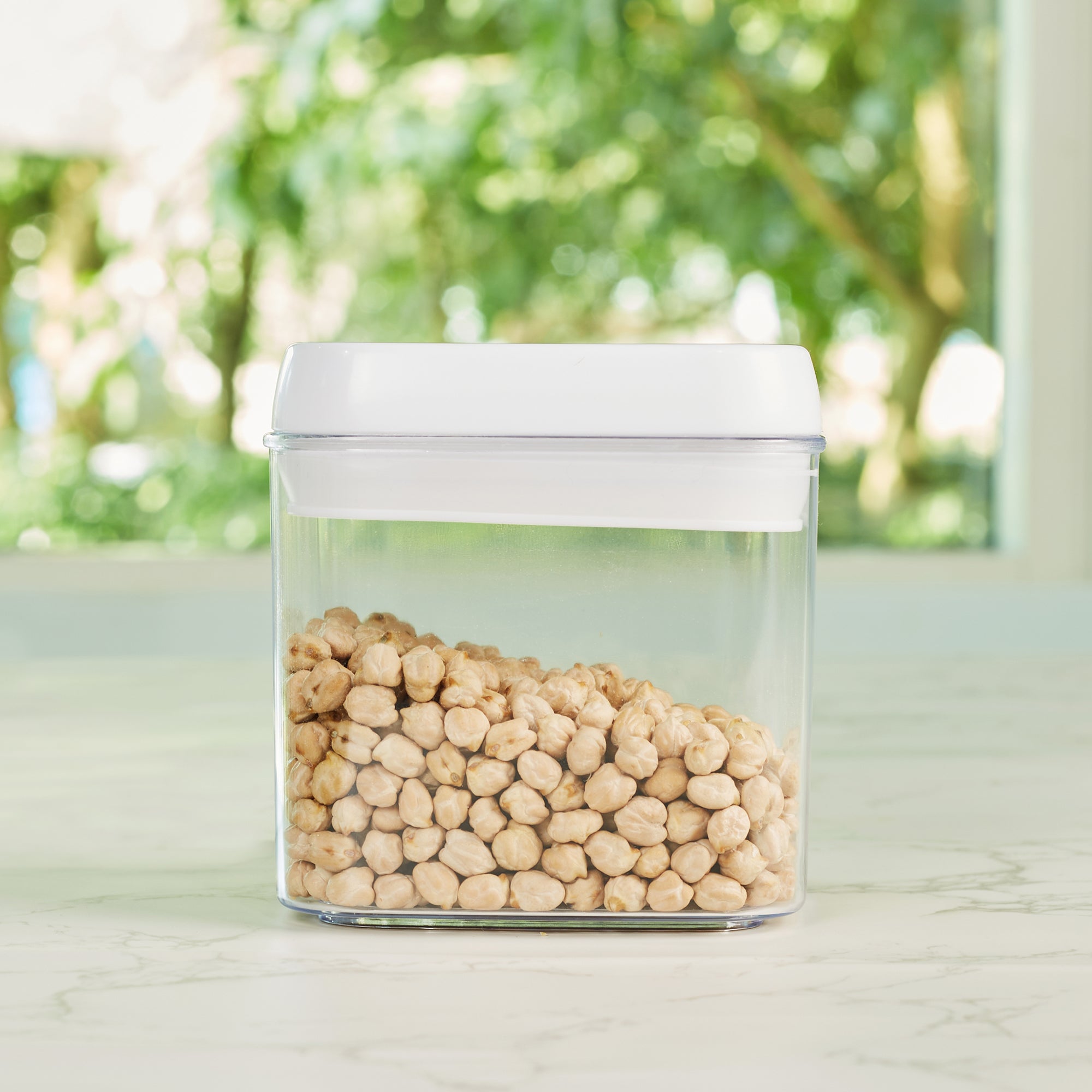 Robusto BPA Free Easy Lock Square Container 1000ml in Transparent & White Colour