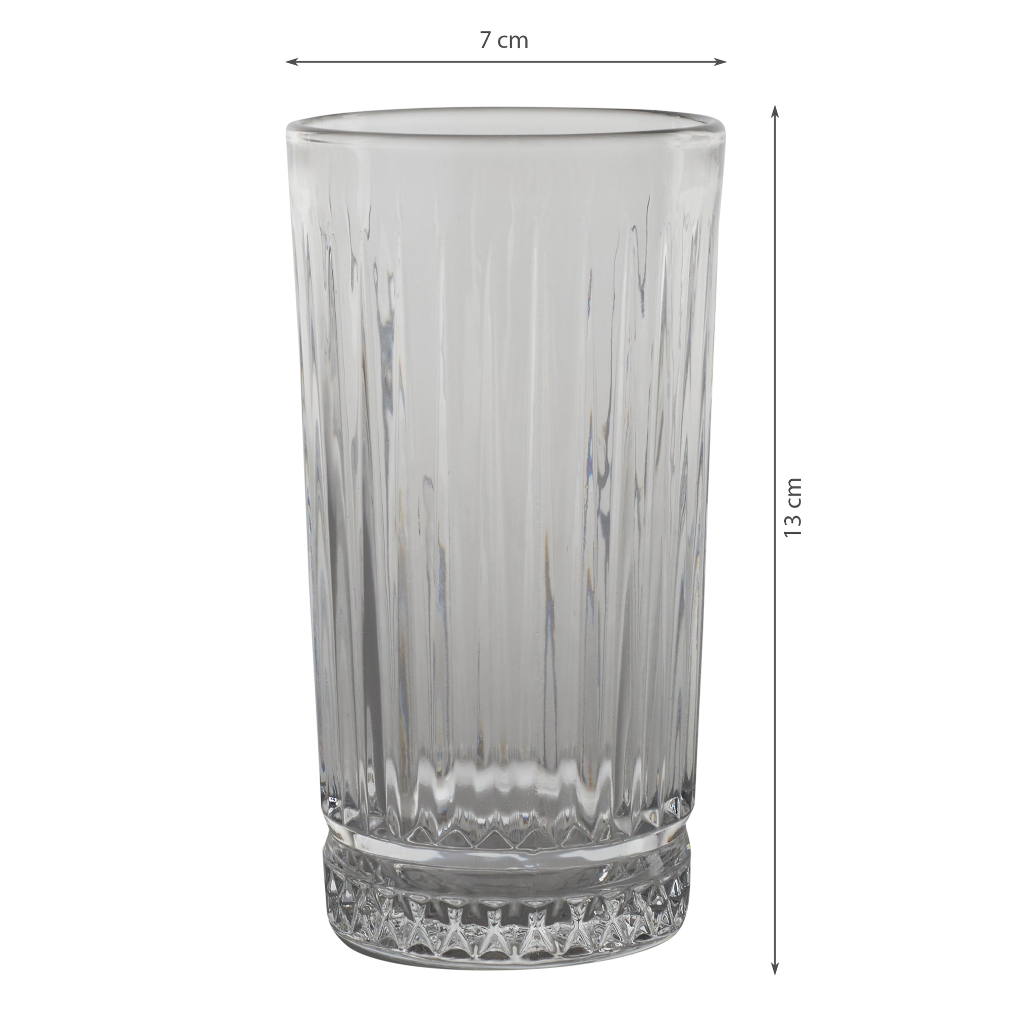 Dubai Glass Water Glass Set of 7 in Transparent Colour