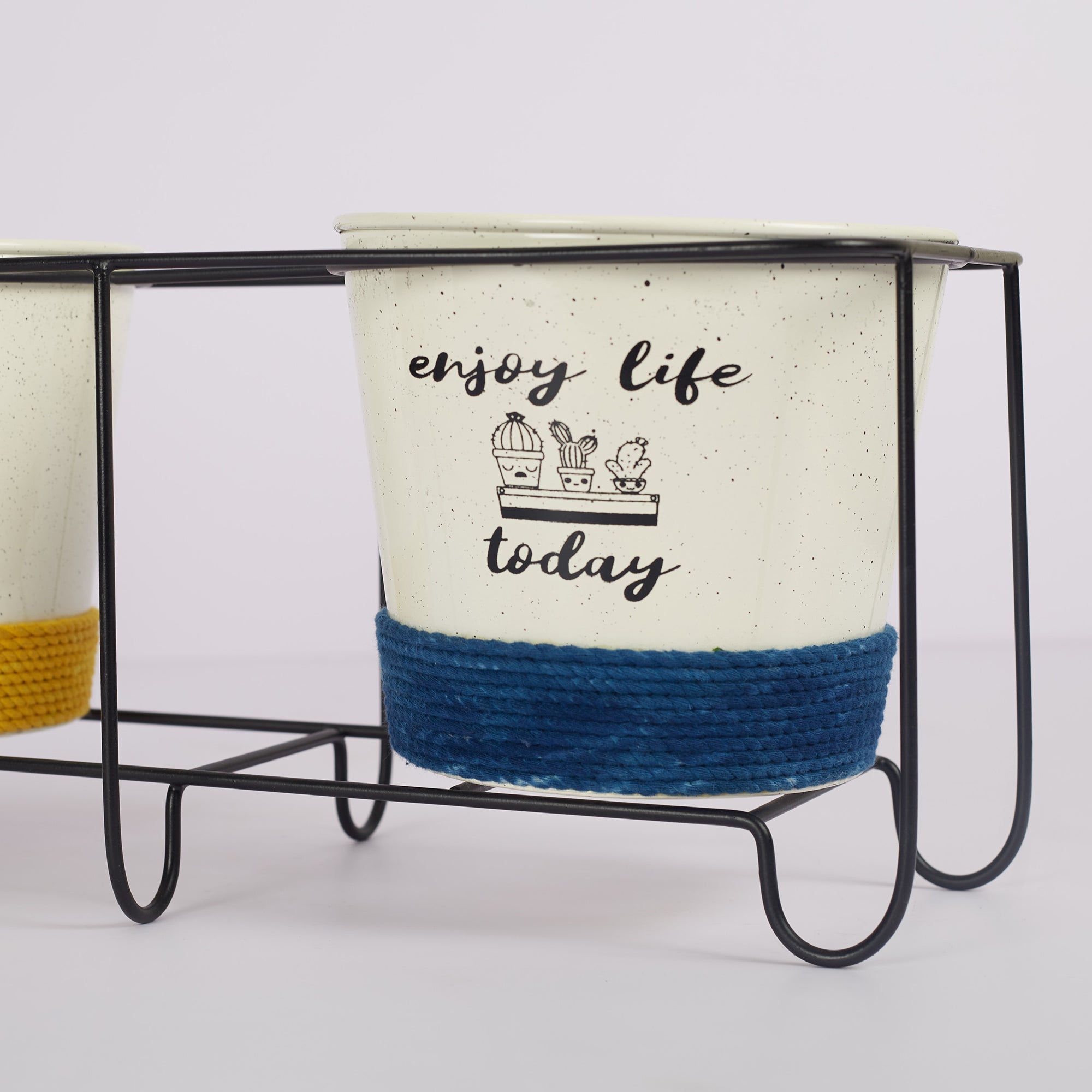 Pep Pop Metal Funky Quote Wall Planter 67X18Cm in Multi Colour