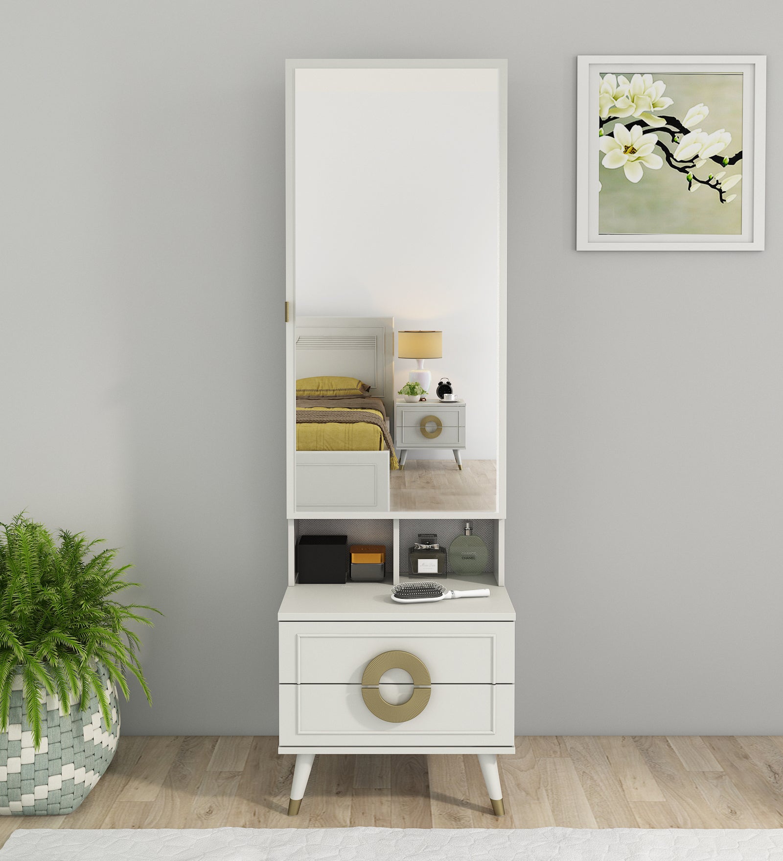 Akira Dressing Table in Pumic Grey Colour