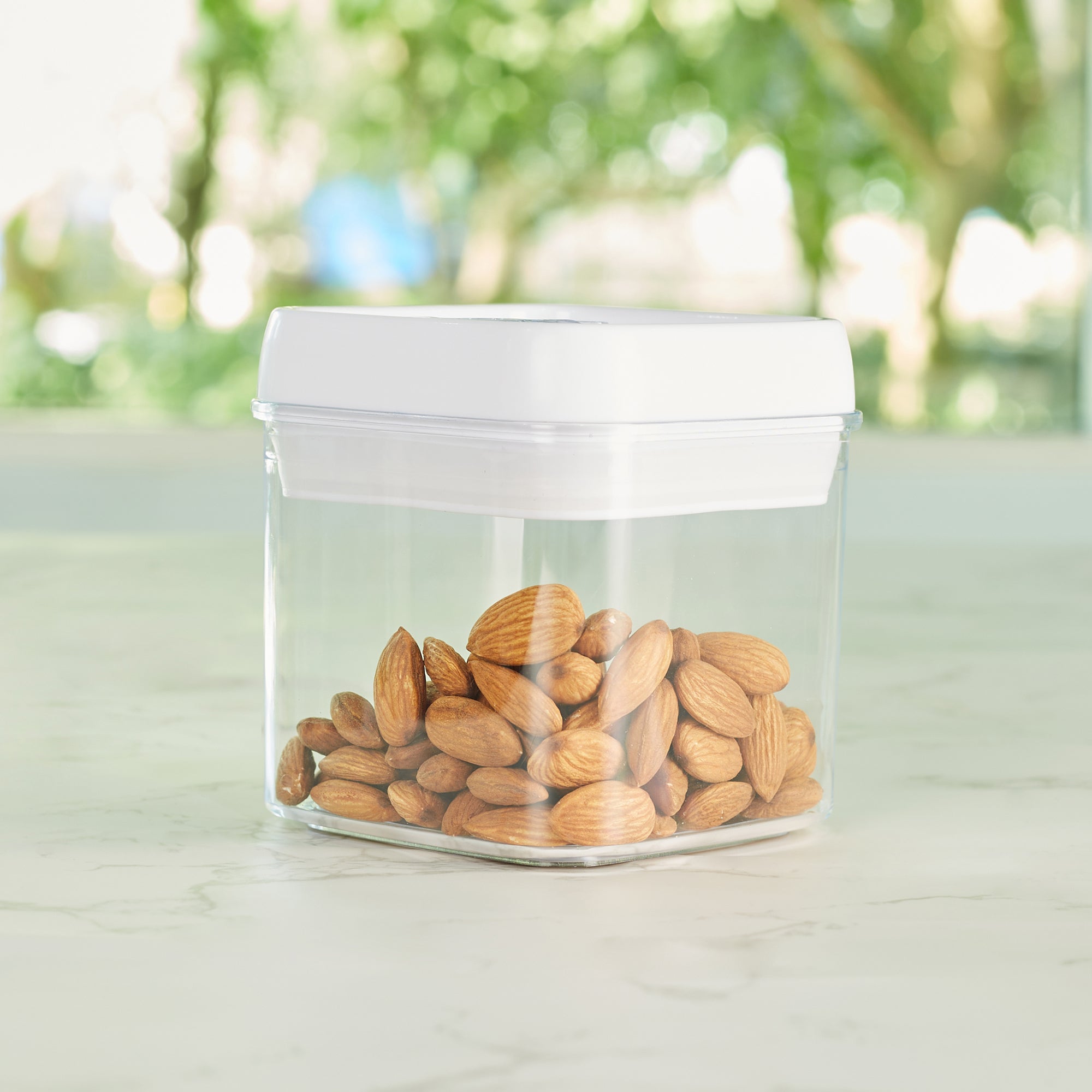 Robusto BPA Free Easy Lock Square Container 500ml in Transparent & White Colour