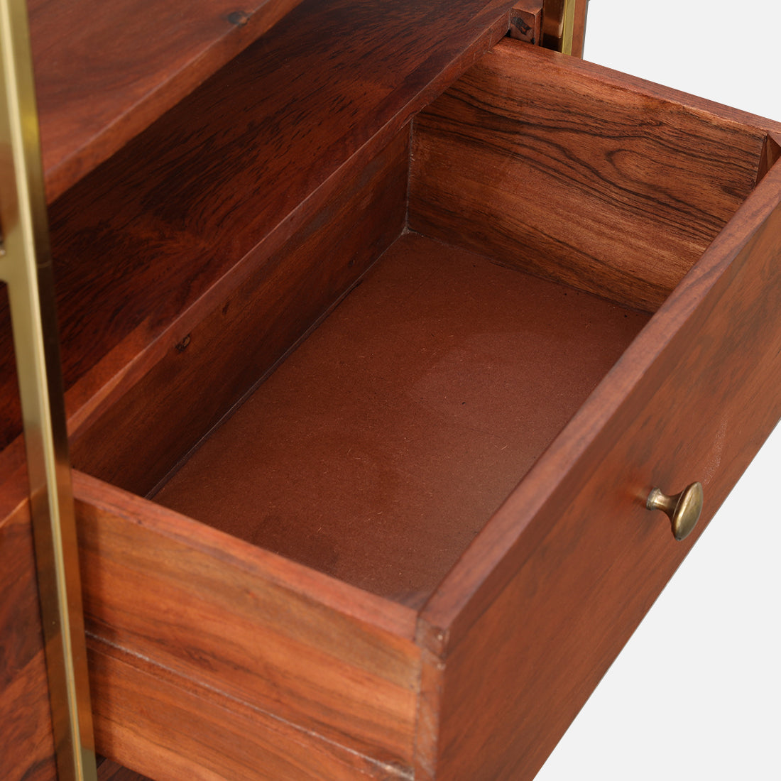 Alviya Book Shelves in Natural & Gold Colour