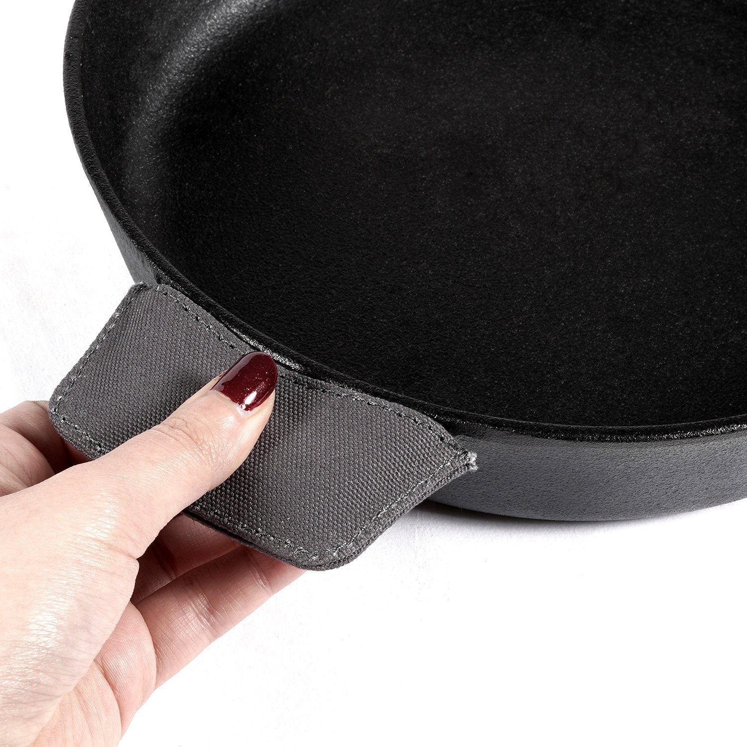 Enamel Free Cast Iron Induction Base Kadai With Glass Lid 30Cm in Black Colour