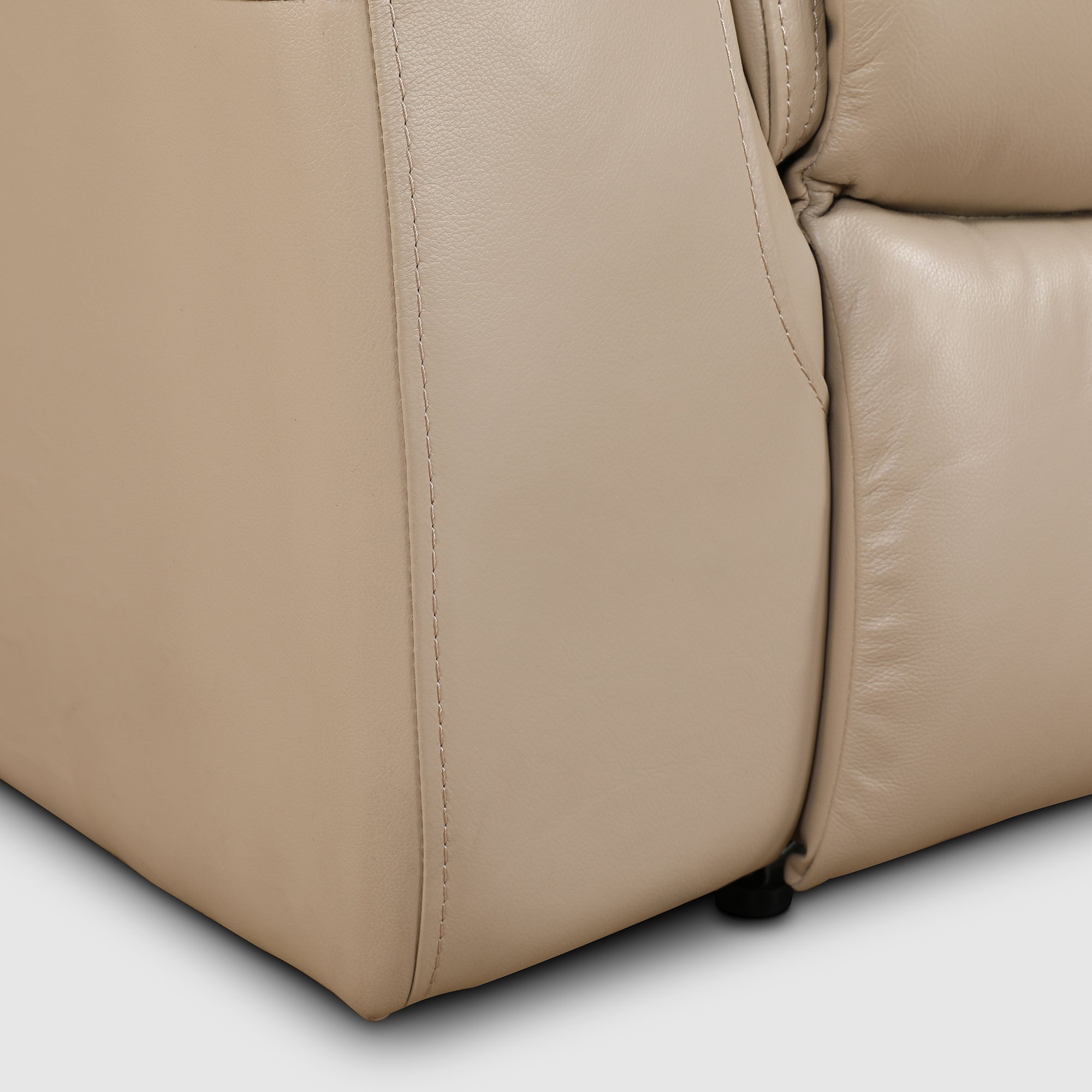 Plush Leather Single Seater Electric Recliner in Beige Colour