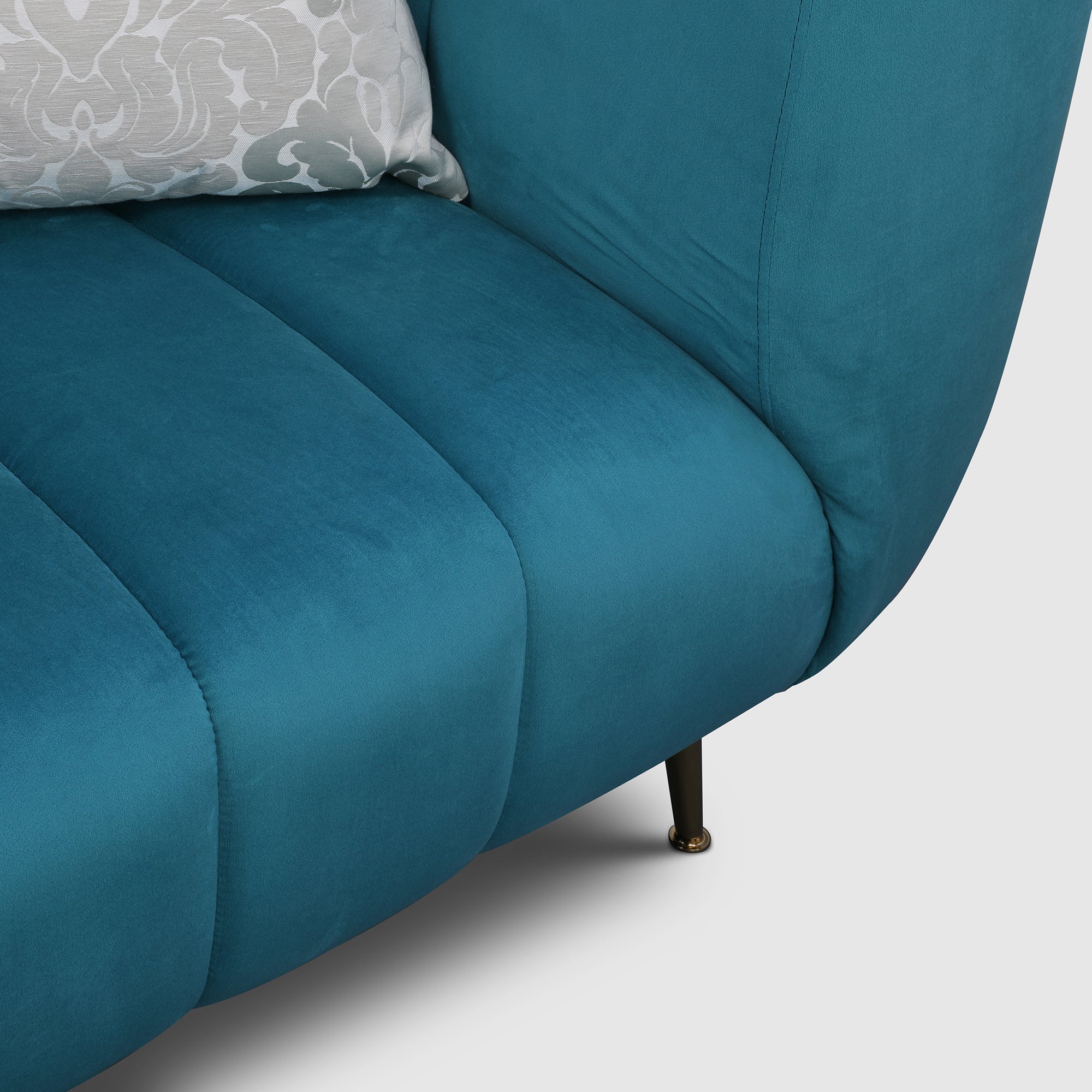 Catalina Velvet Two Seater Sofa in Teal Colour