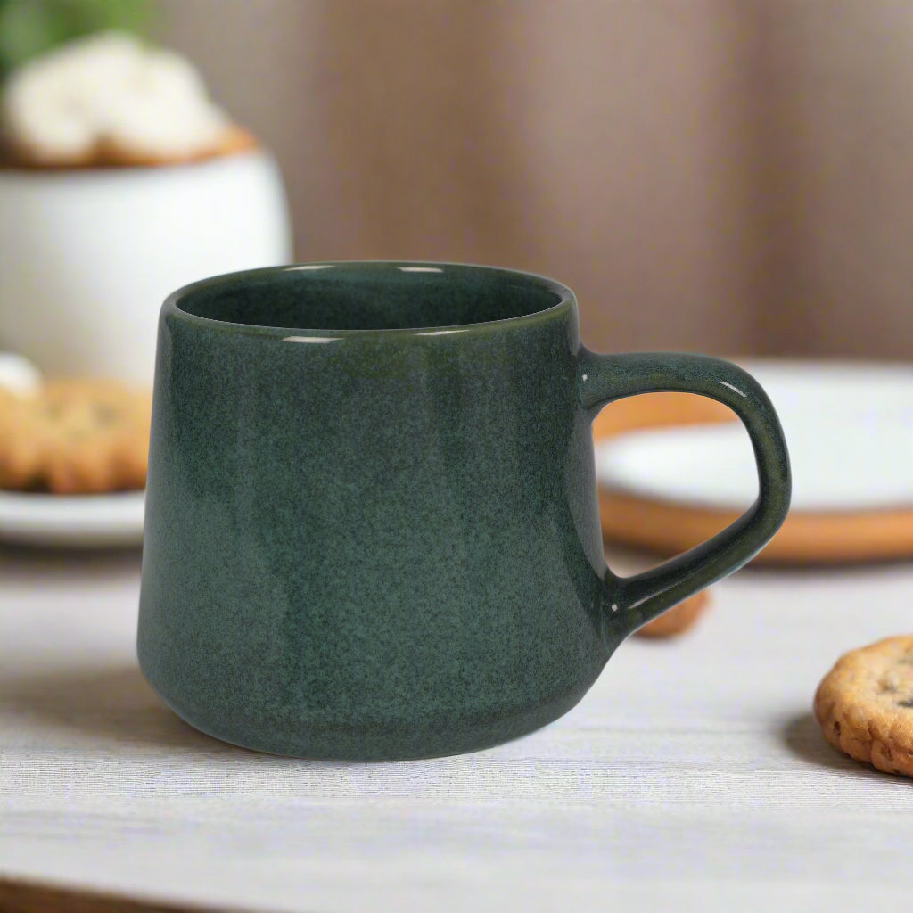 Living Essence Stoneware Mug Green 330ml Set of 2Pcs