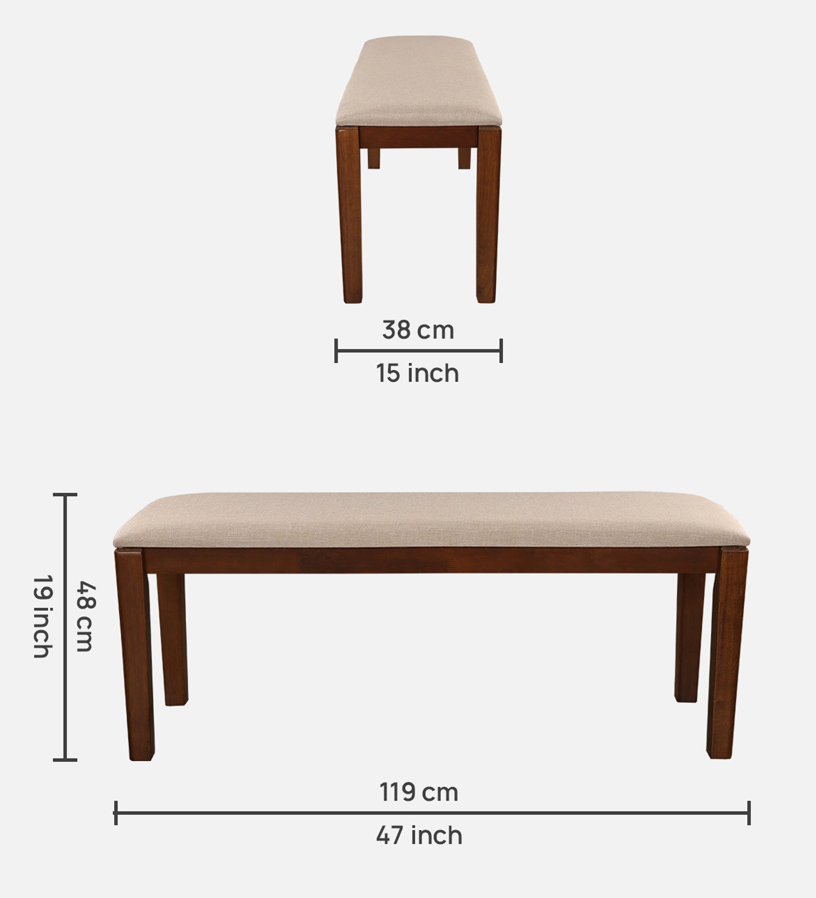 Quest Marble Top Six Seater Dining Set With Bench in Walnut Colour