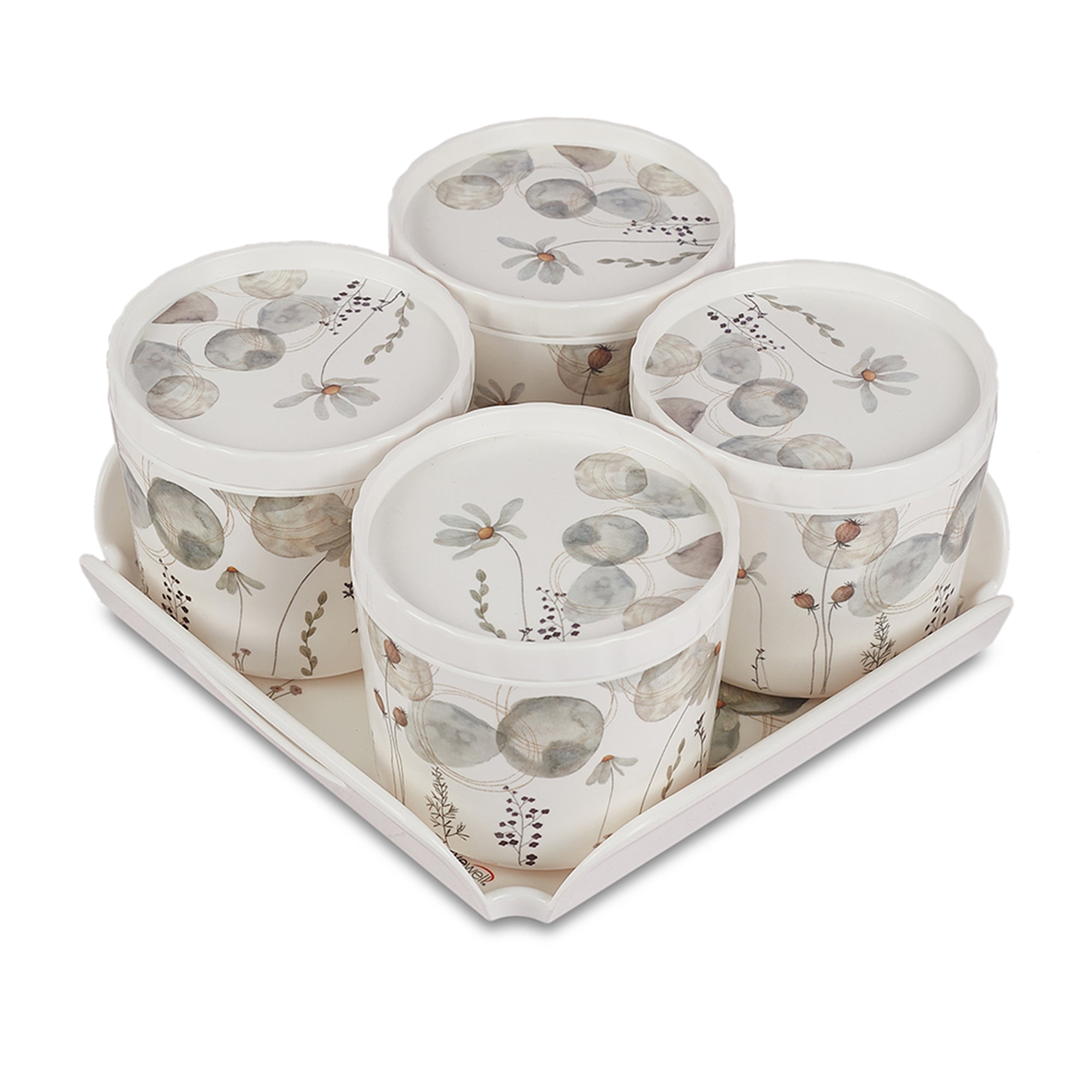 Zinnea Melamine Serving Set of 5 in Multi Colour by Servewell