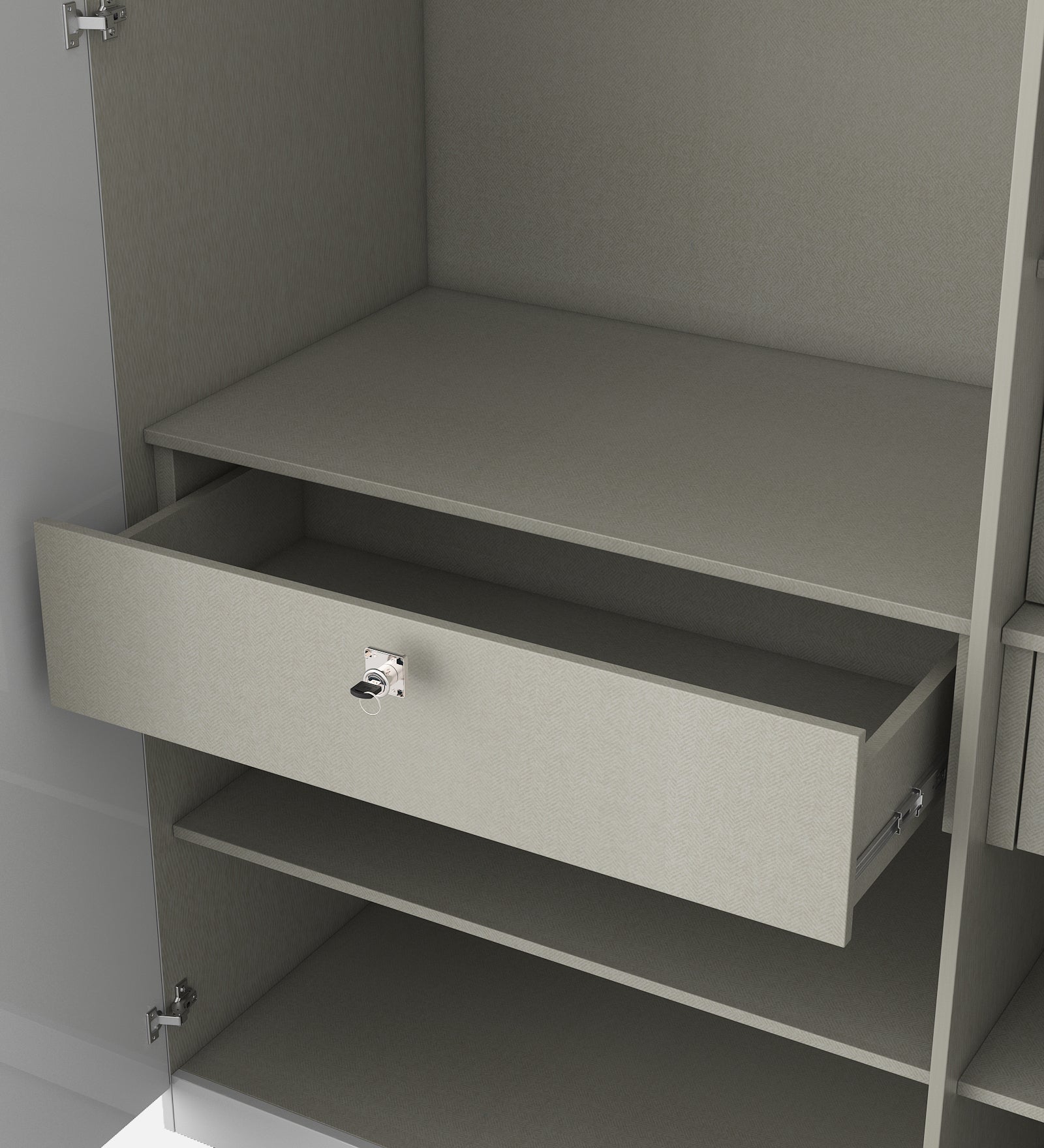 Gwen Three Door Wardrobe With Mirror in White Colour