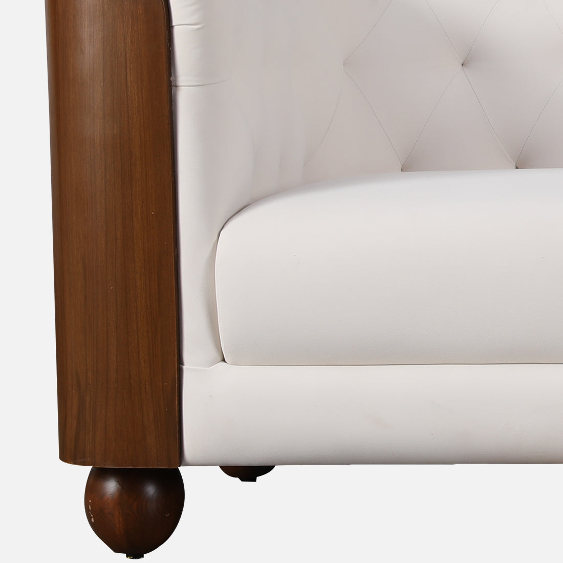 Valentina Fabric Four Seater Sofa in White Colour
