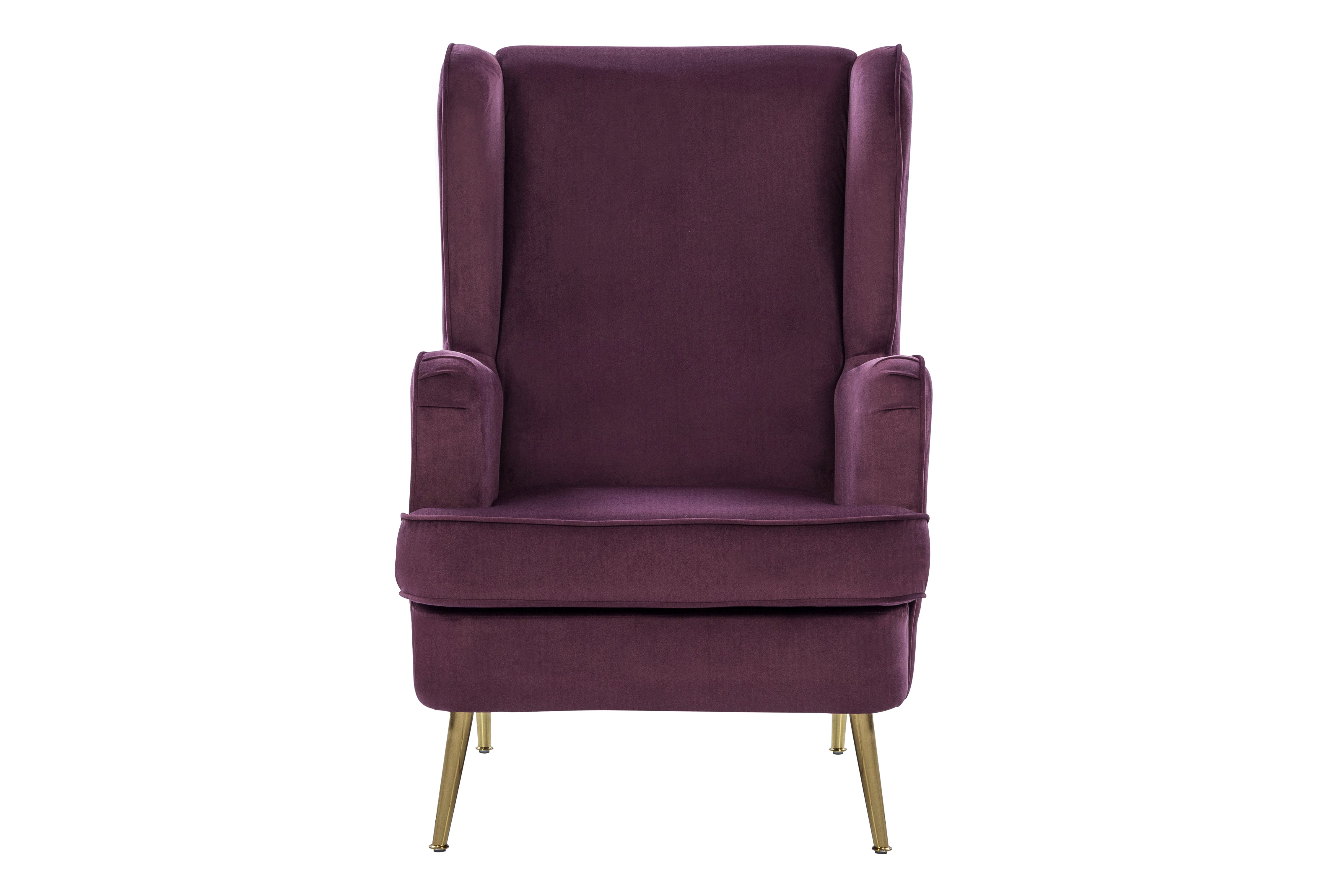 Charm Velvet Arm Chair in Wine Colour