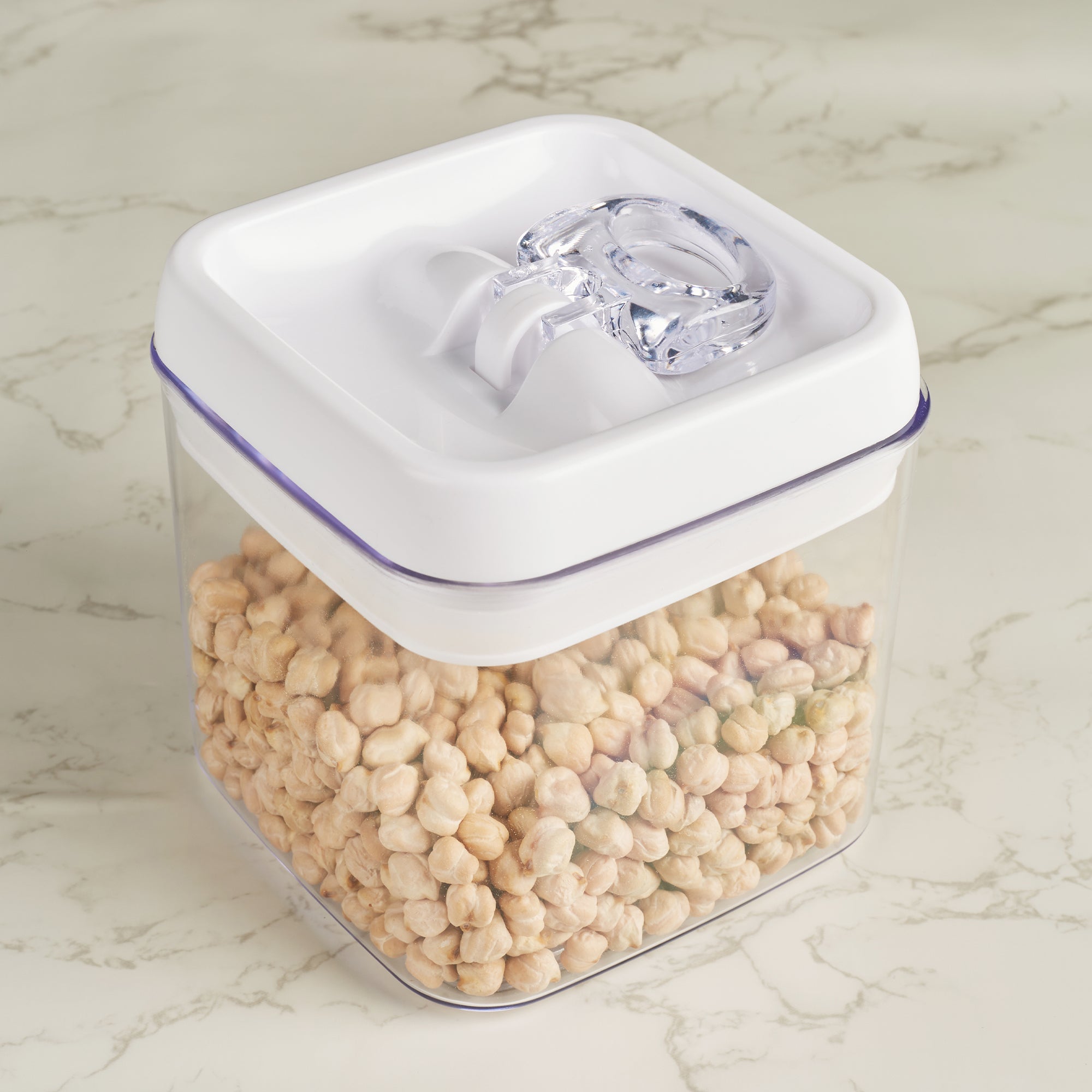 Robusto BPA Free Easy Lock Square Container 1000ml in Transparent & White Colour