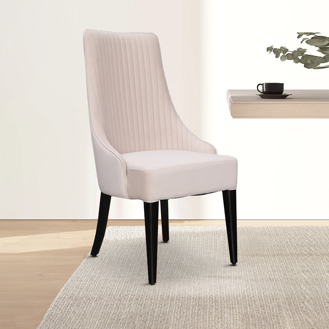Garnet Sheesham Wood(Rosewood) Dining Chair Set Of 2 in White Colour