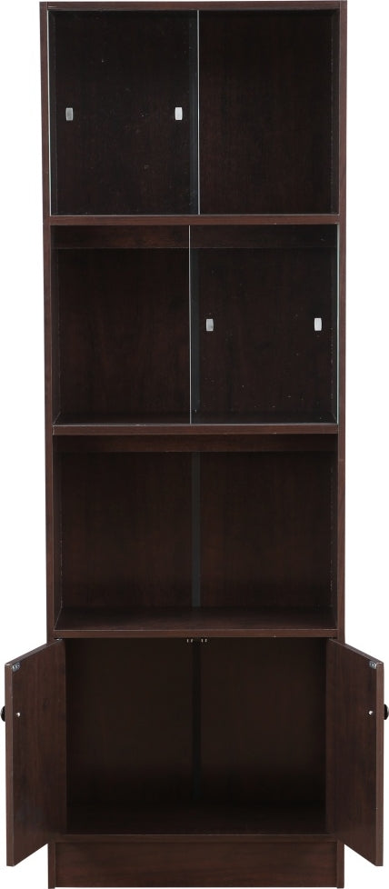 Lara Engineered Wood Medium Book Shelf in Wenge Colour