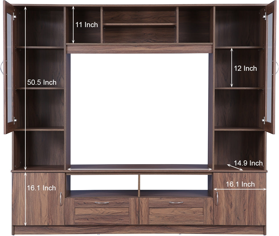 Missouri Engineered Wood Wall Unit in Light Walnut Colour