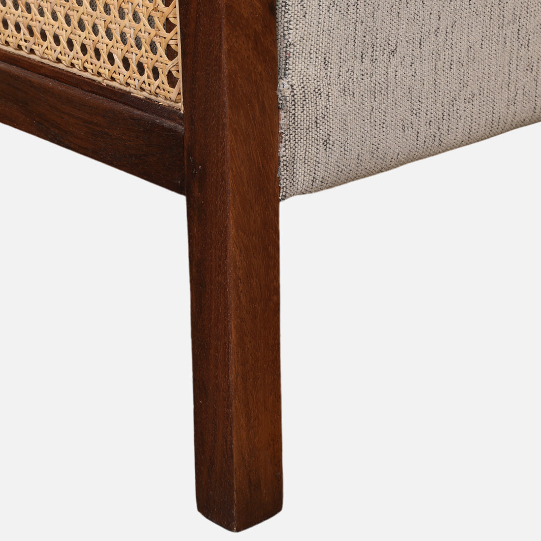 Siam Solidwood Single Seater Sofa in Beige Colour