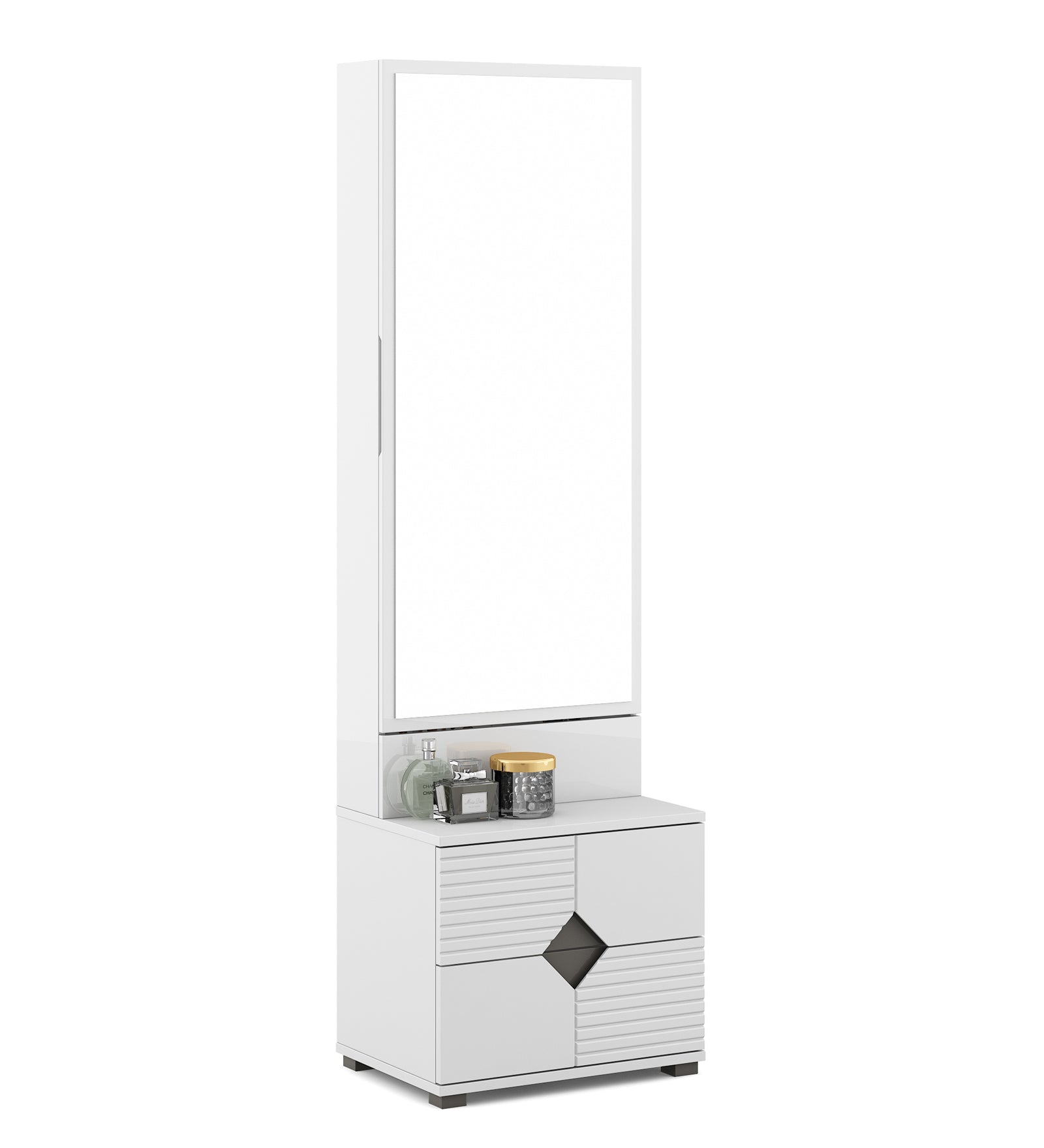 Gwen  Dresser With Mirror in White  & Denim Colour