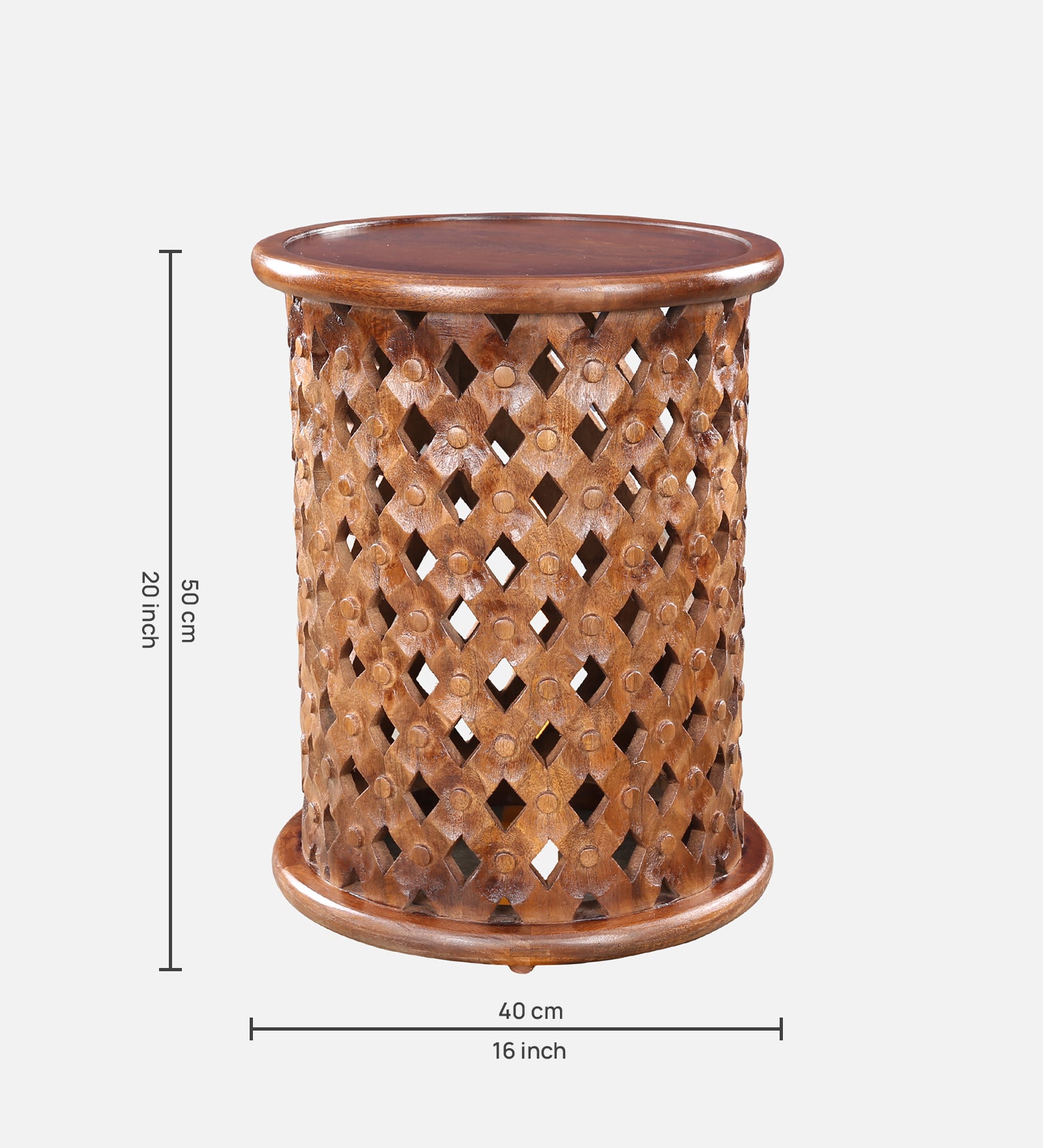 Sirohi Solidwood Side Table in Walnut Colour