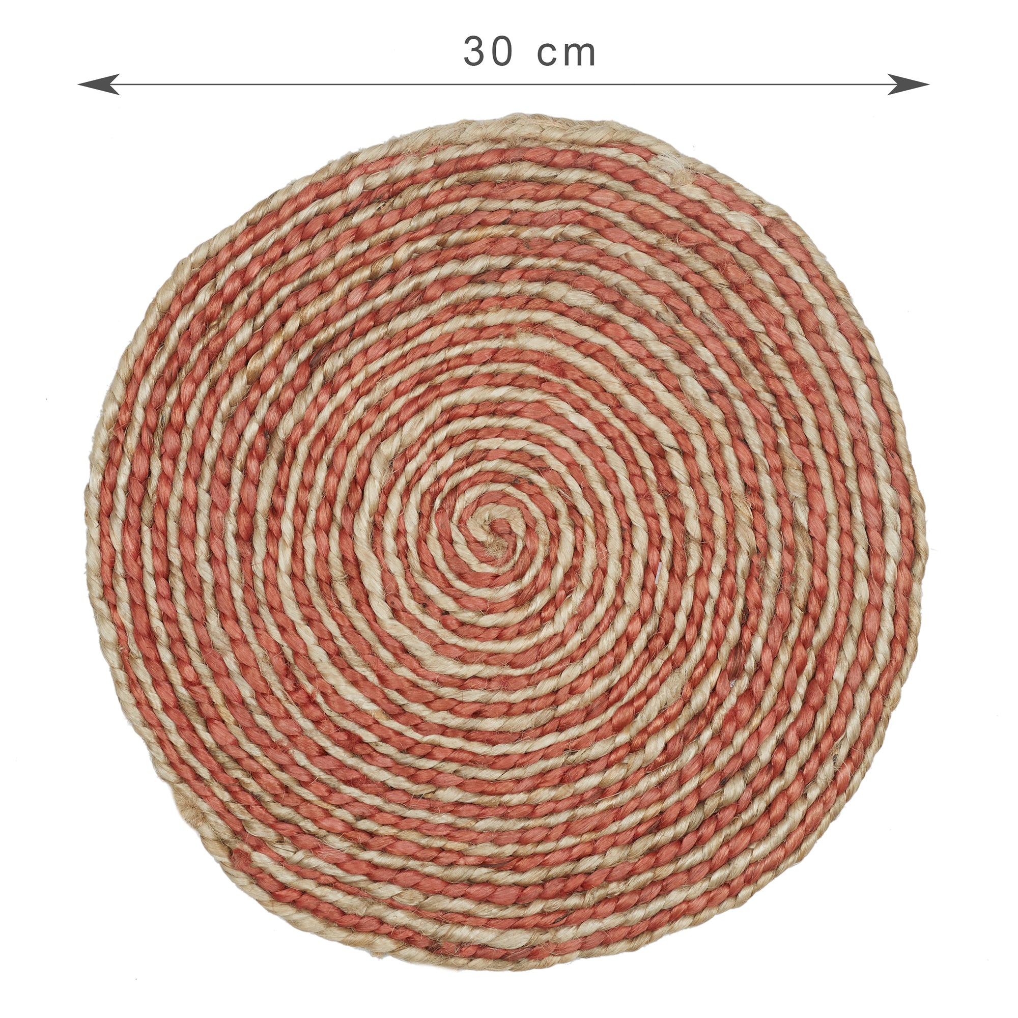 Boho Handmade Jute Trivet Dia 30 Cm in Rust Colour