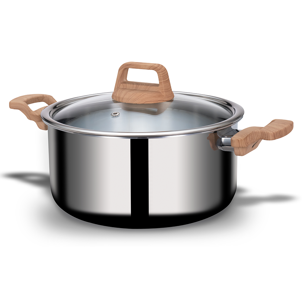 Timber Triply Pot 3 Litre with Glass Lid