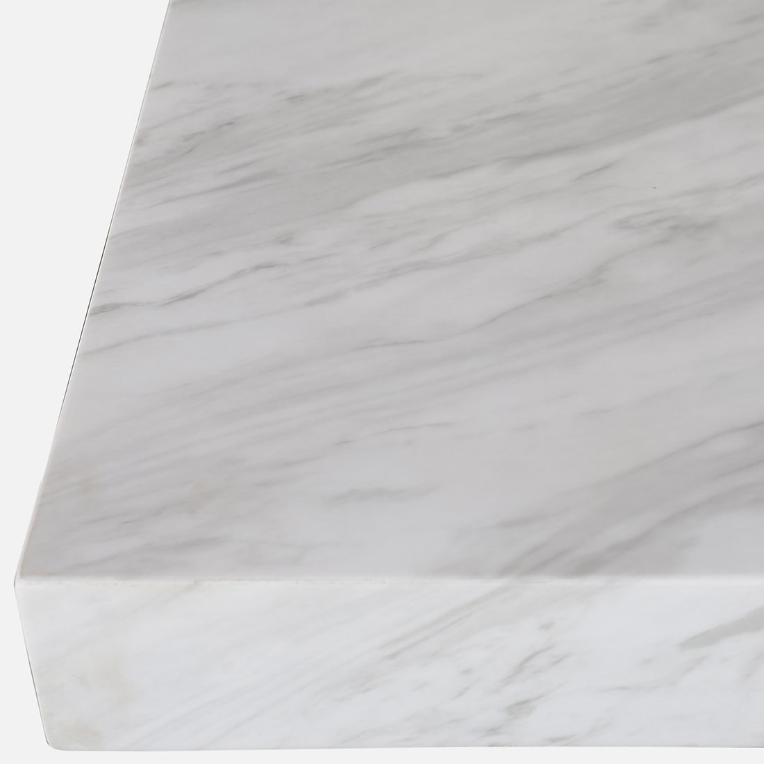 Garnet Marble Finish Six Seater Dining Table in White Colour
