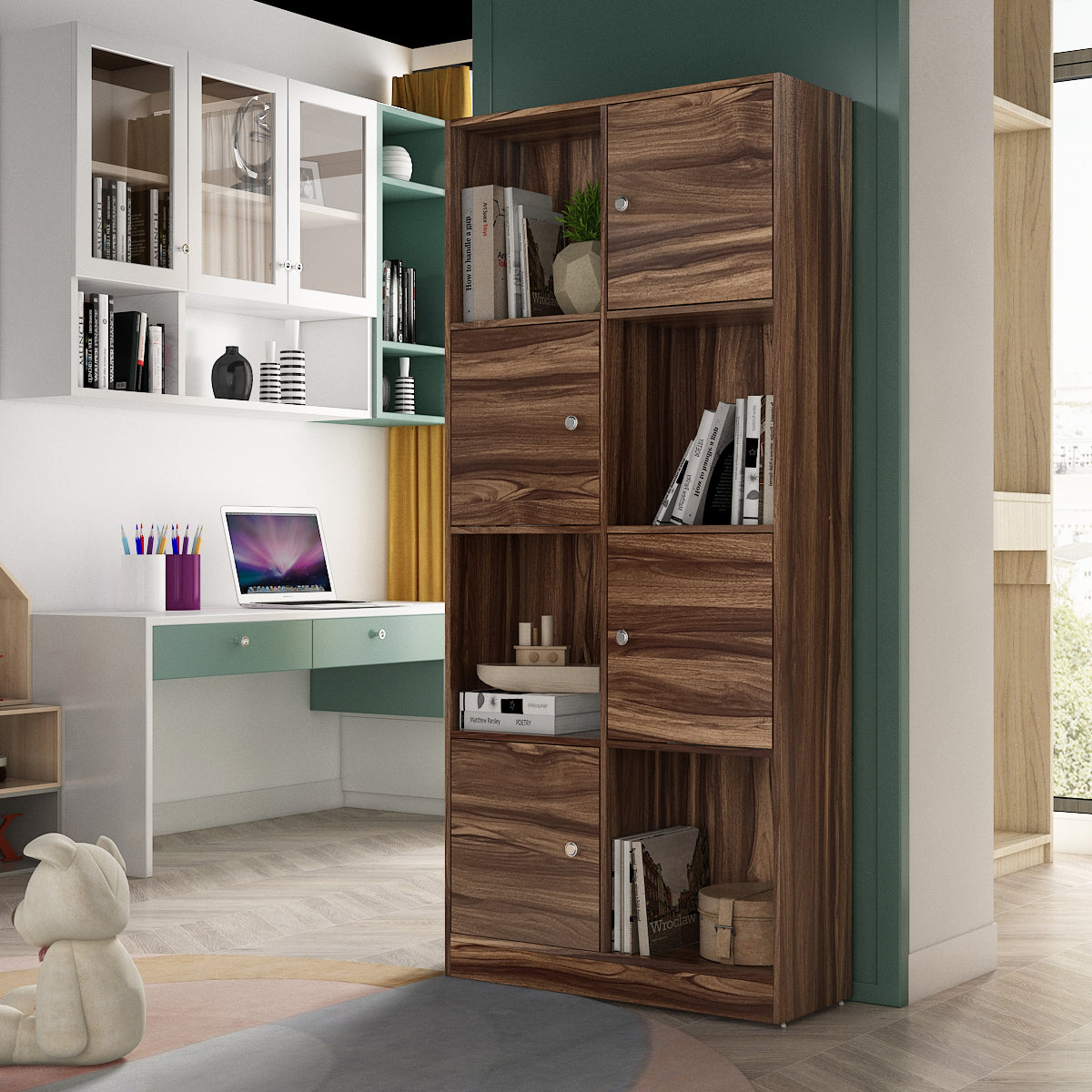 Matrix  Book Shelves in Asian Walnut Colour