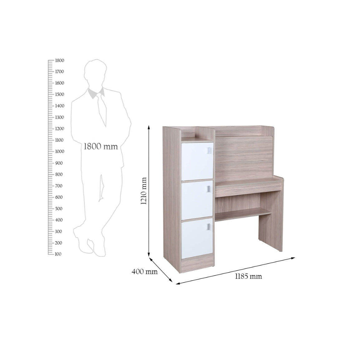 Ace Engineered Wood Study Table in White Colour
