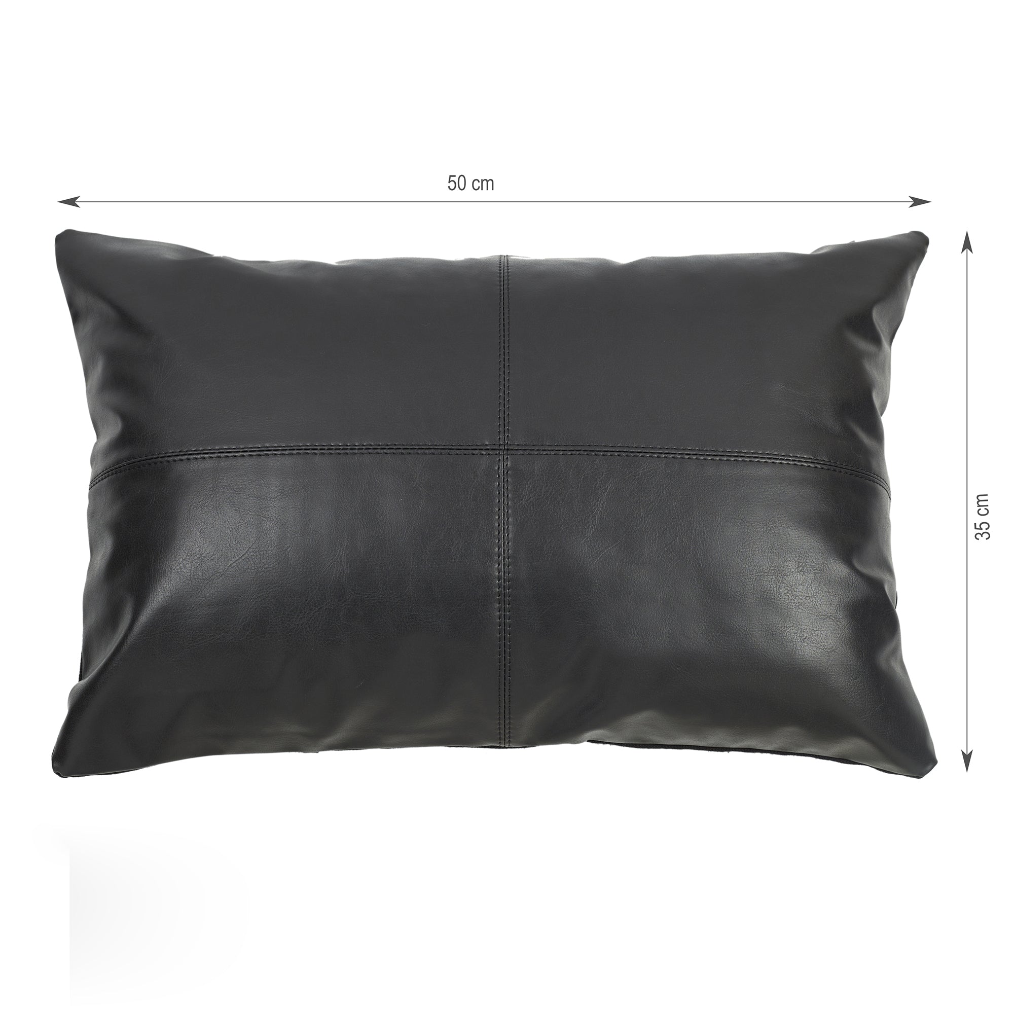 Luxe Living  Vegan Leather Cushion Cover 35x50 Cm in Black Colour