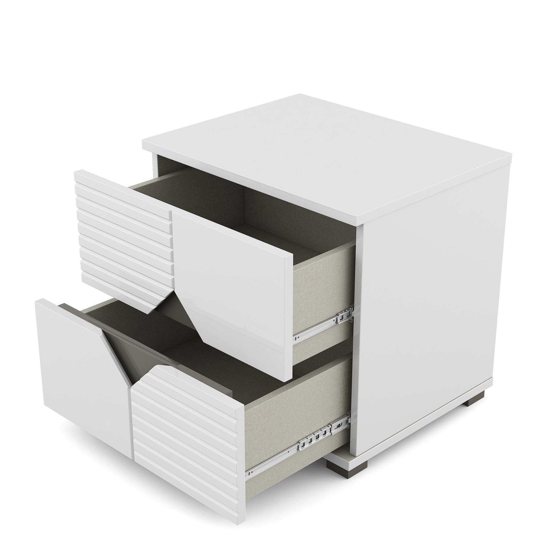 Gwen  Night Stand in White  & Denim Colour