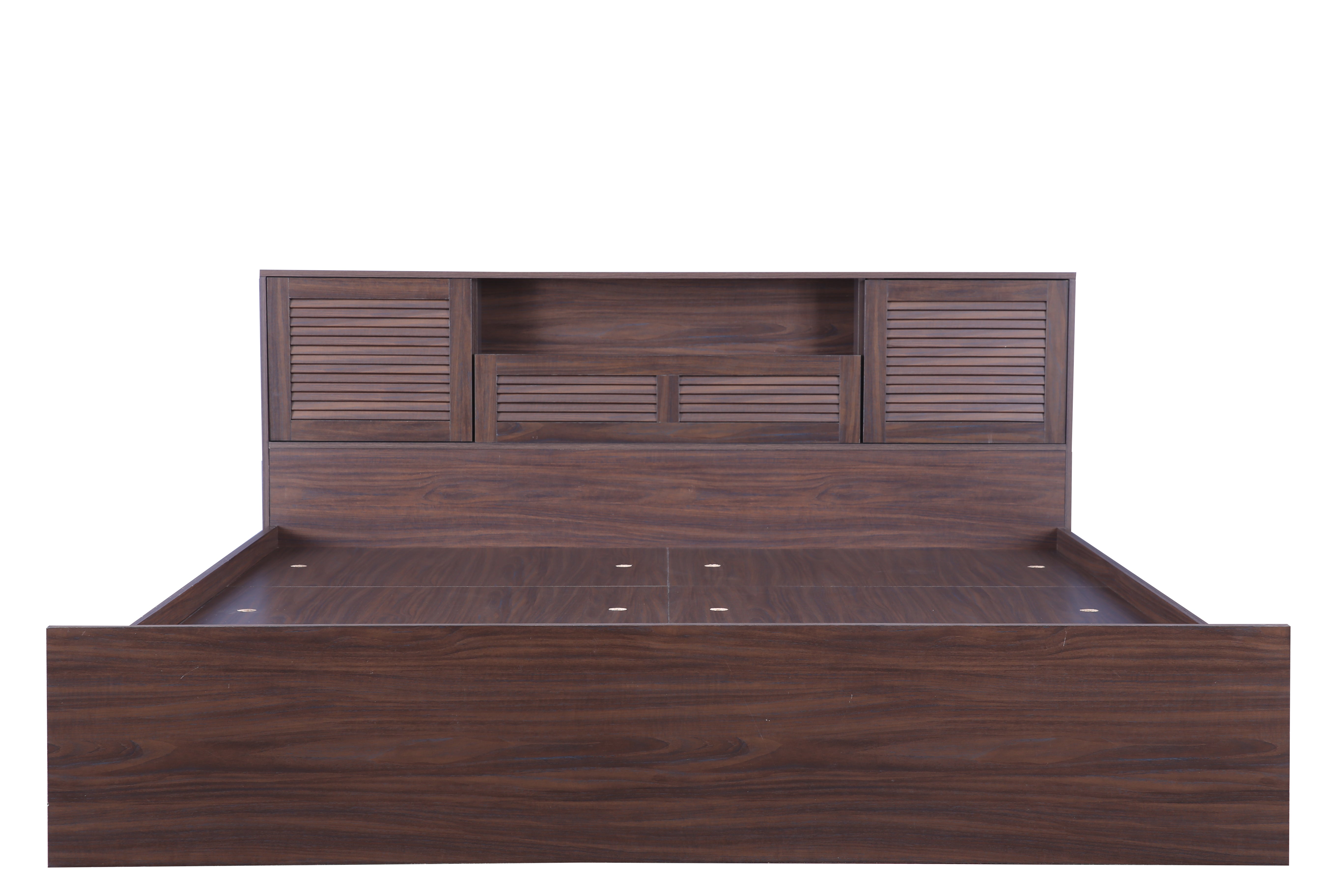 Bolton Queen bed with Box storage in Walnut Colour