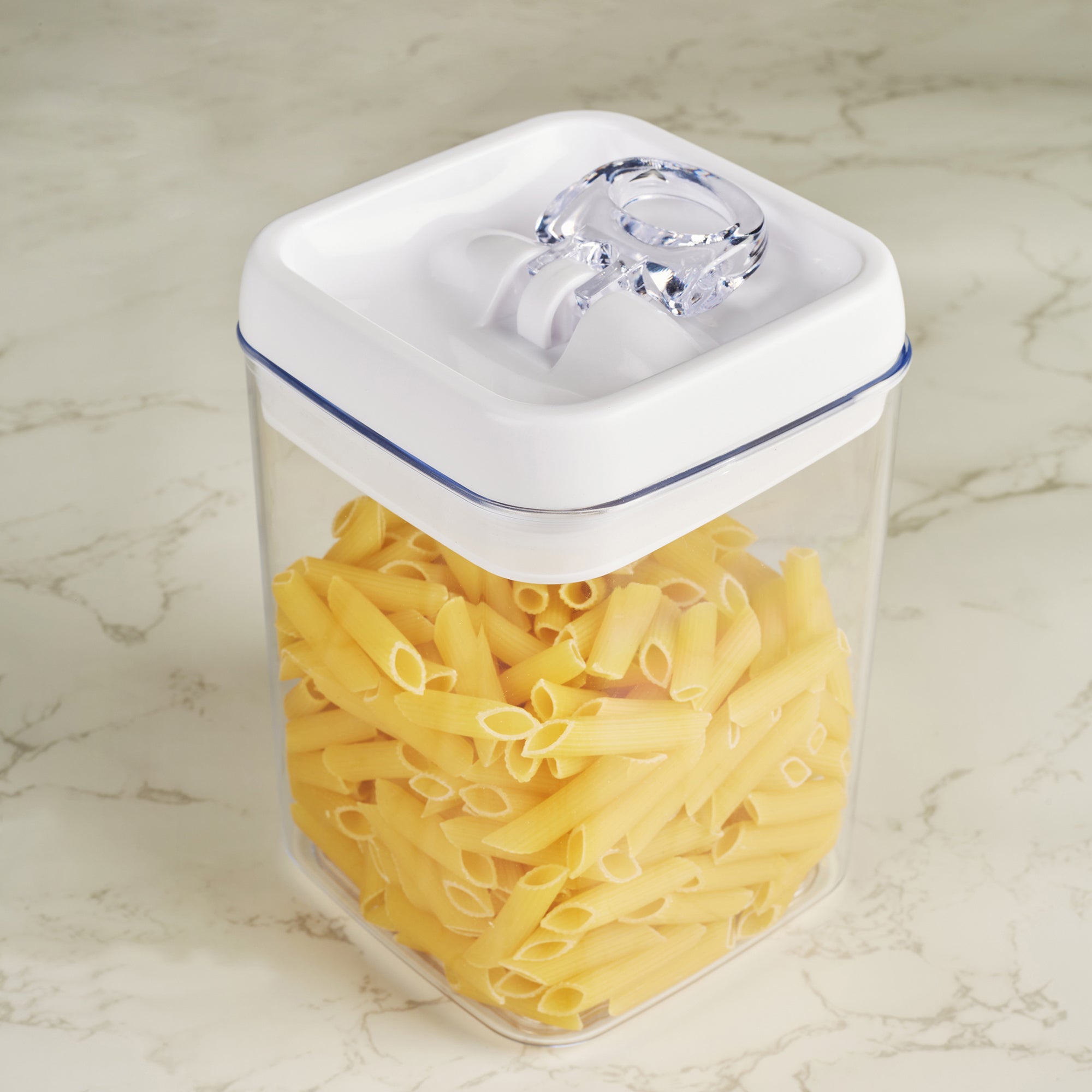 Robusto BPA Free Easy Lock Square Container 1700ml in Transparent & White Colour
