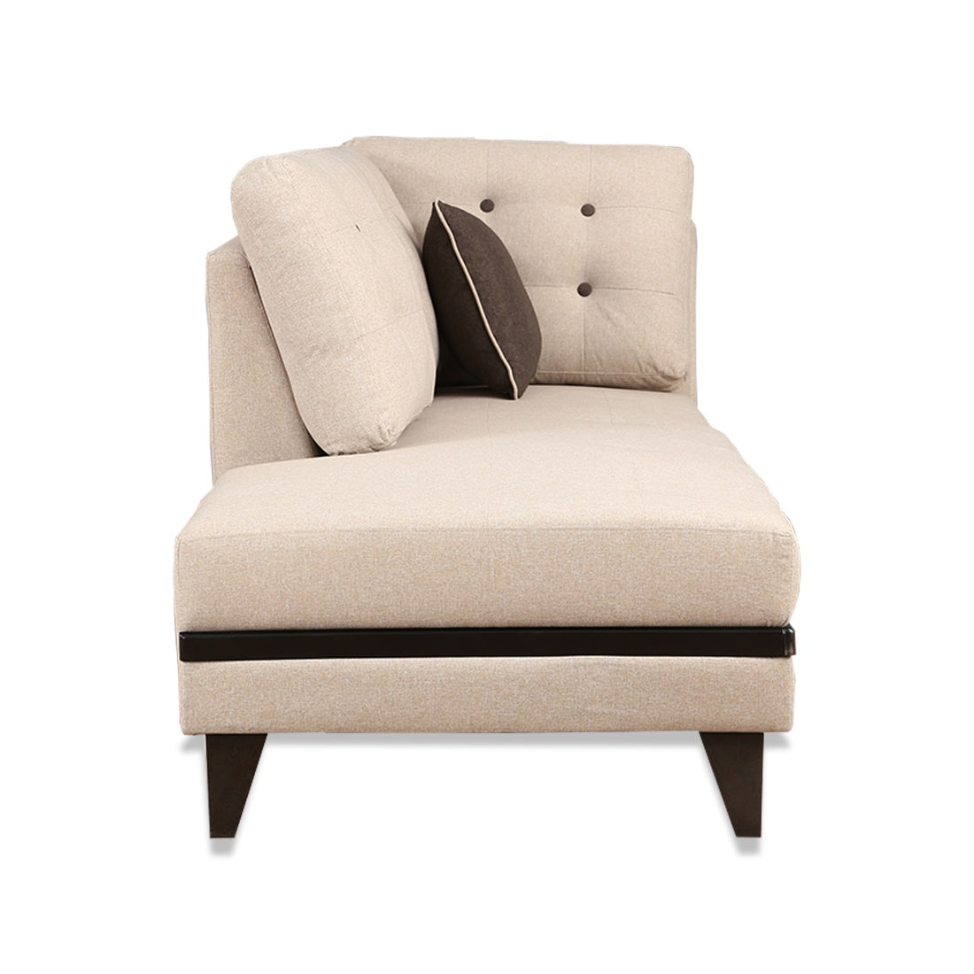 Garcia Fabric 5 Seater Sofa with Right Hand Side Lounger in Beige Colour