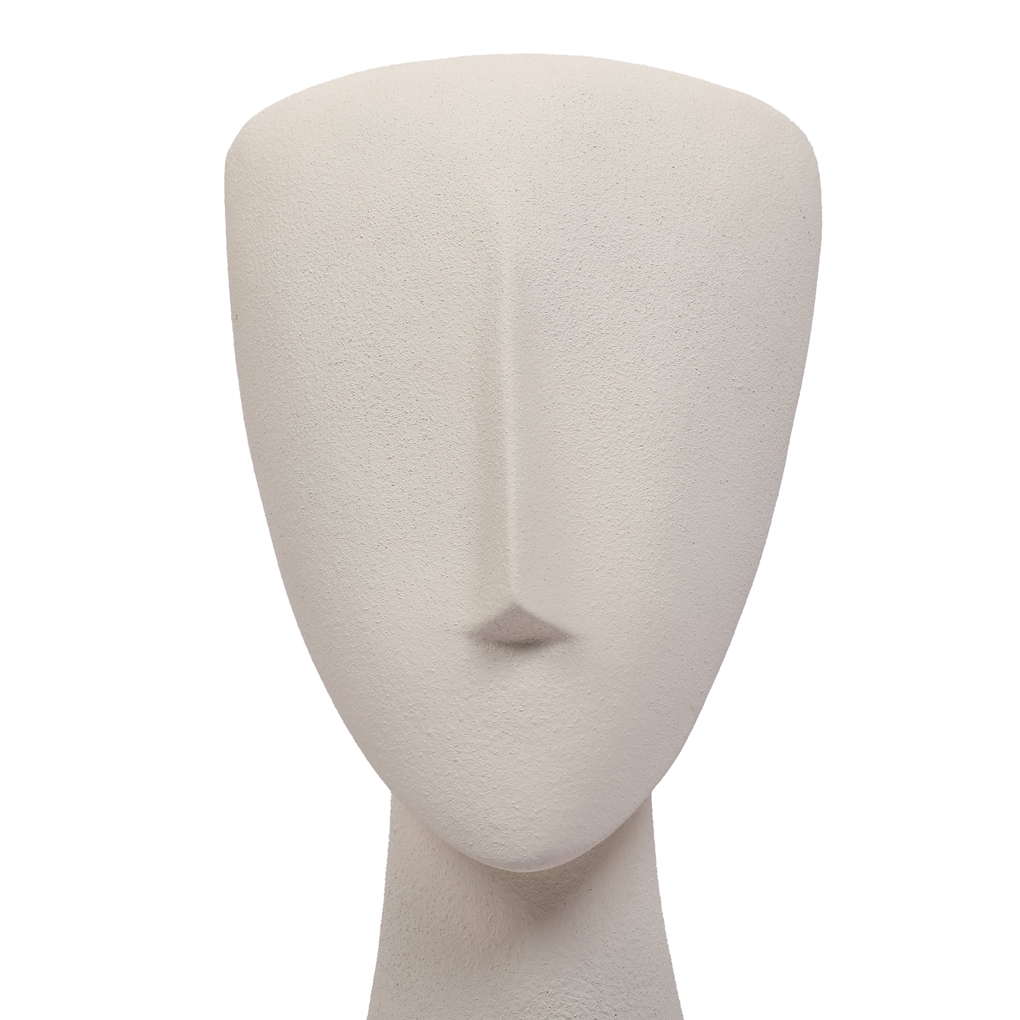 Miraya Modern Textured Face Polyresin Hand Finished Figurine Ivory 37cm by Living Essence