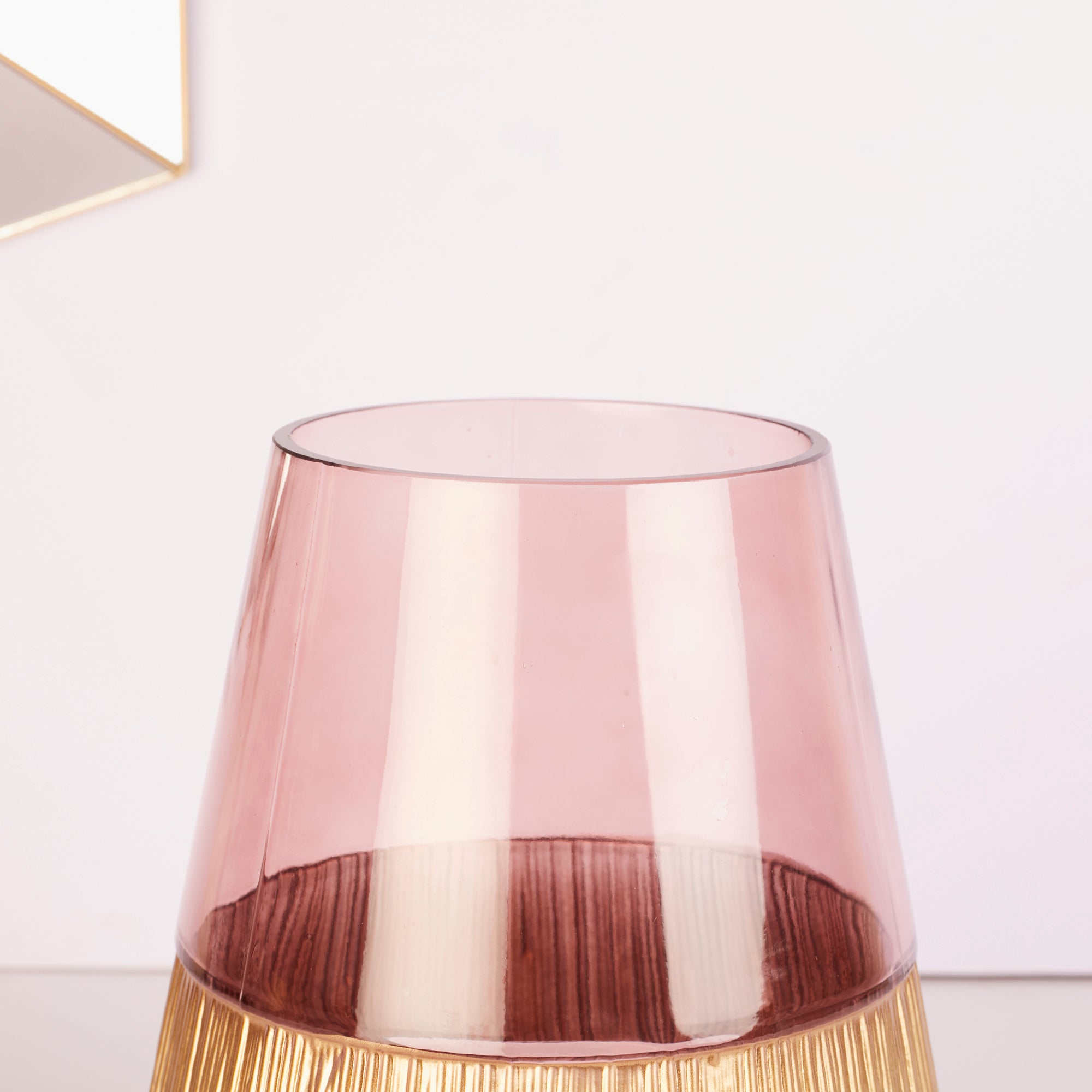 Alena Oval Glass Vase 21Cm in Blush Colour