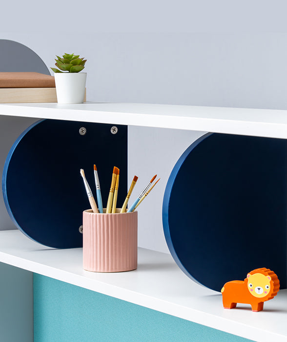 Allrounder Study Desk with Storage and Pin-up Board in Rainy Grey Colour