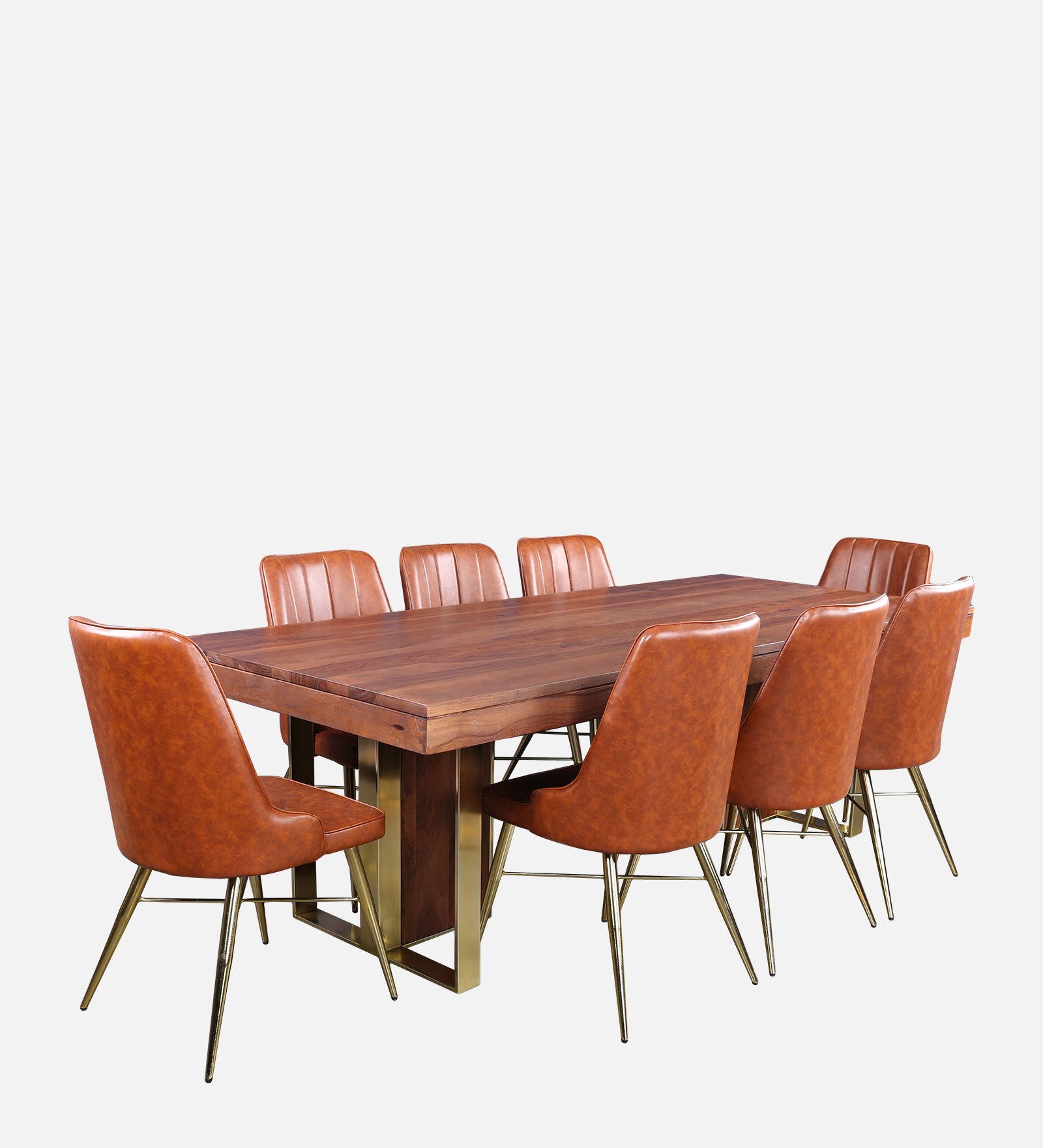 Marvis Acacia Wood Eight Seater Dining Set in Walnut Colour