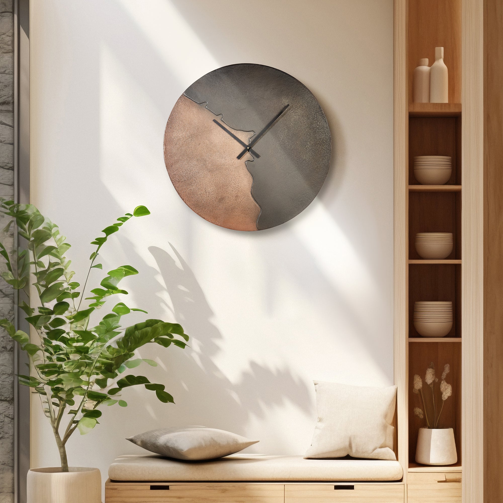 Magna Metal Clocks 58 Cm in Copper Colour