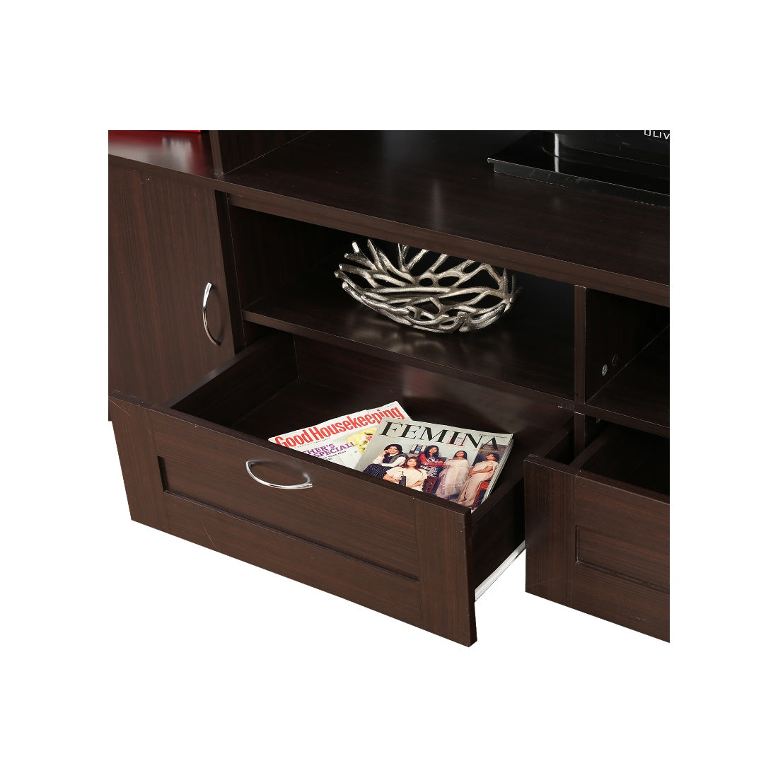 Missouri Engineered Wood Wall Unit in Dark Walnut Colour